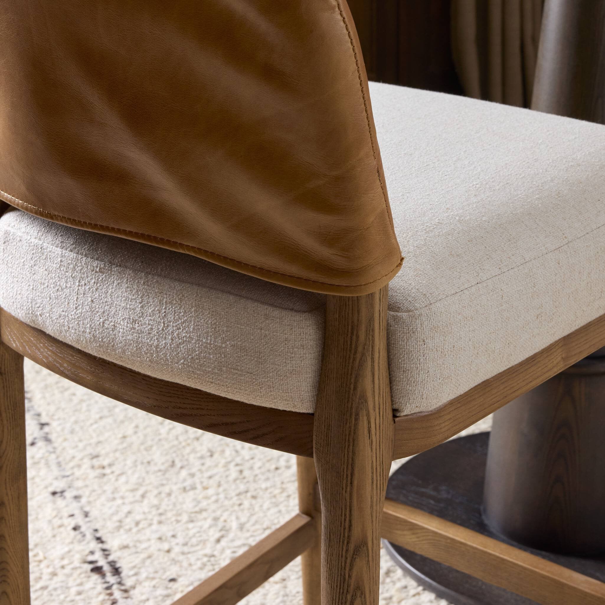 Four Hands Ryver Antwerp Natural Counter Stool close-up detail 6