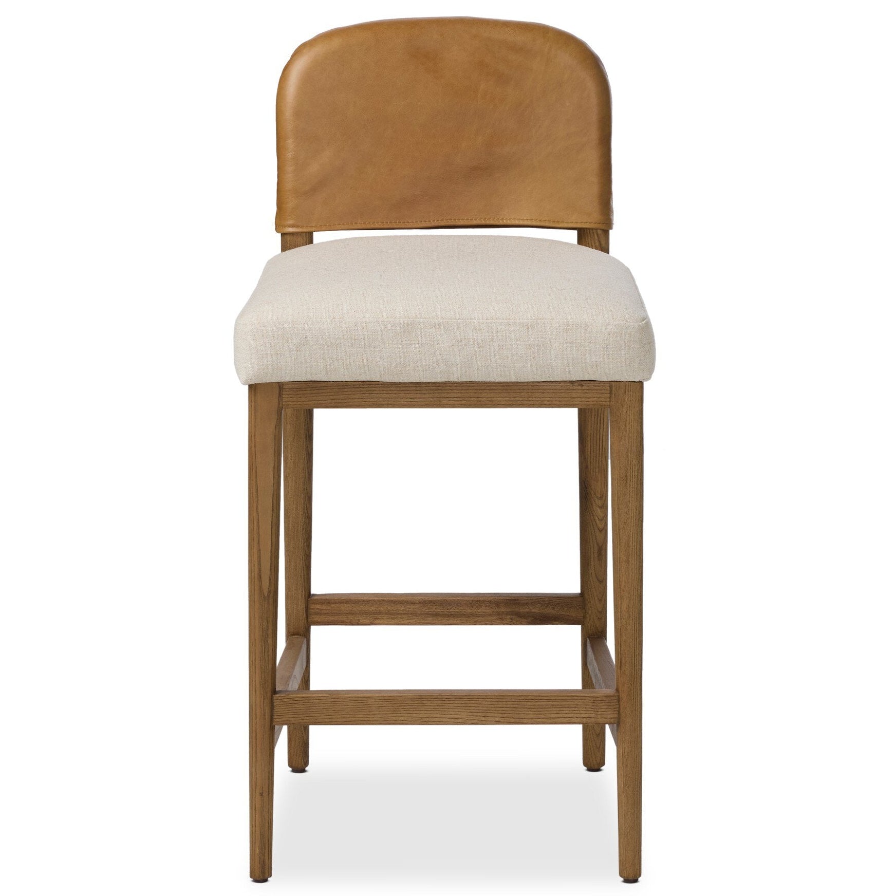 Four Hands Ryver Antwerp Natural Counter Stool front view