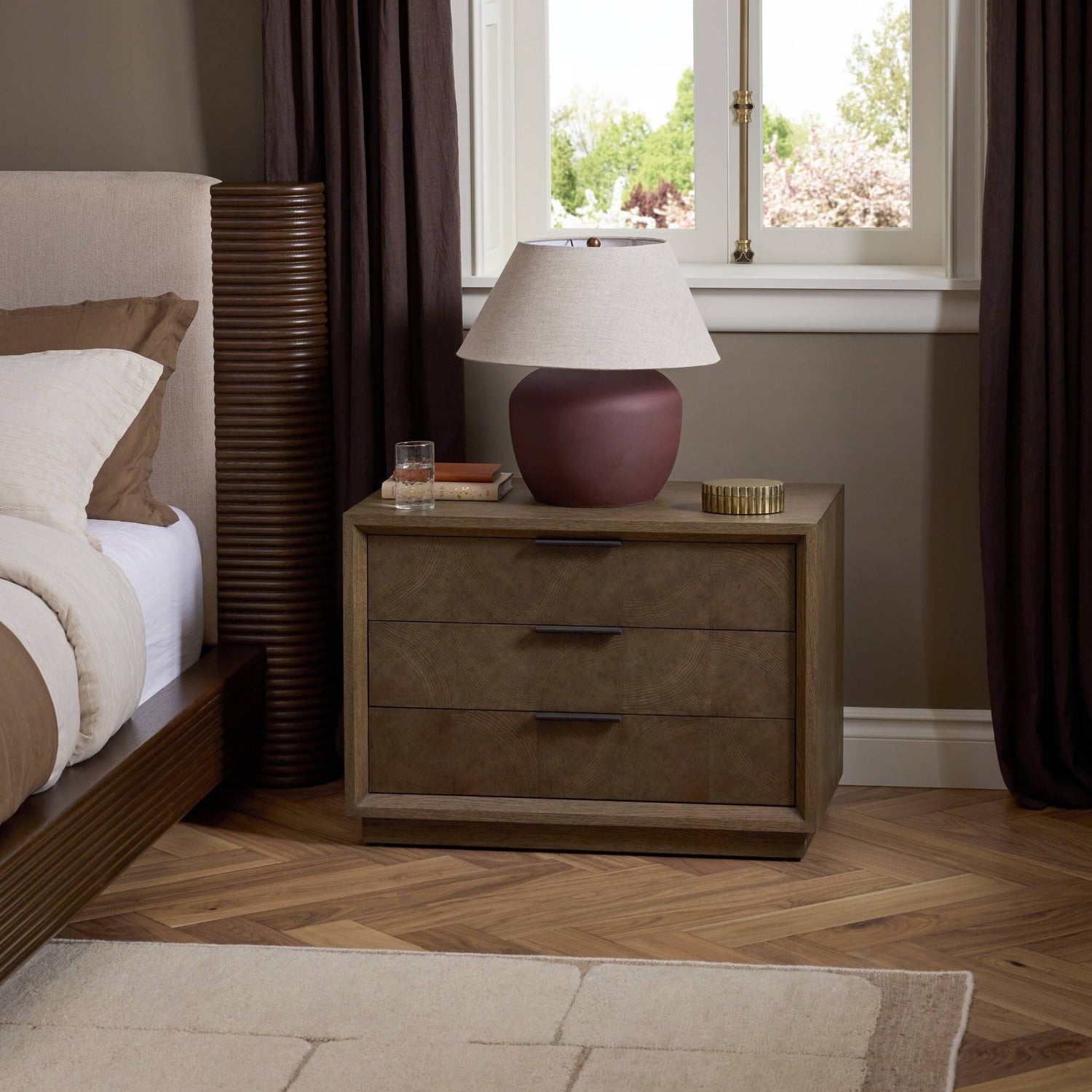 Four Hands Salta Brown Oak Nightstand
