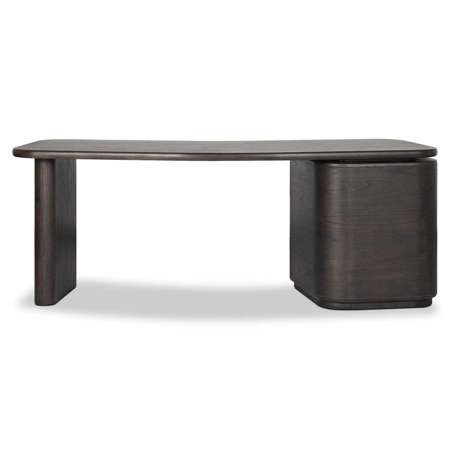 Four Hands Hawthorne Smoked Black Sungkai Desk back view