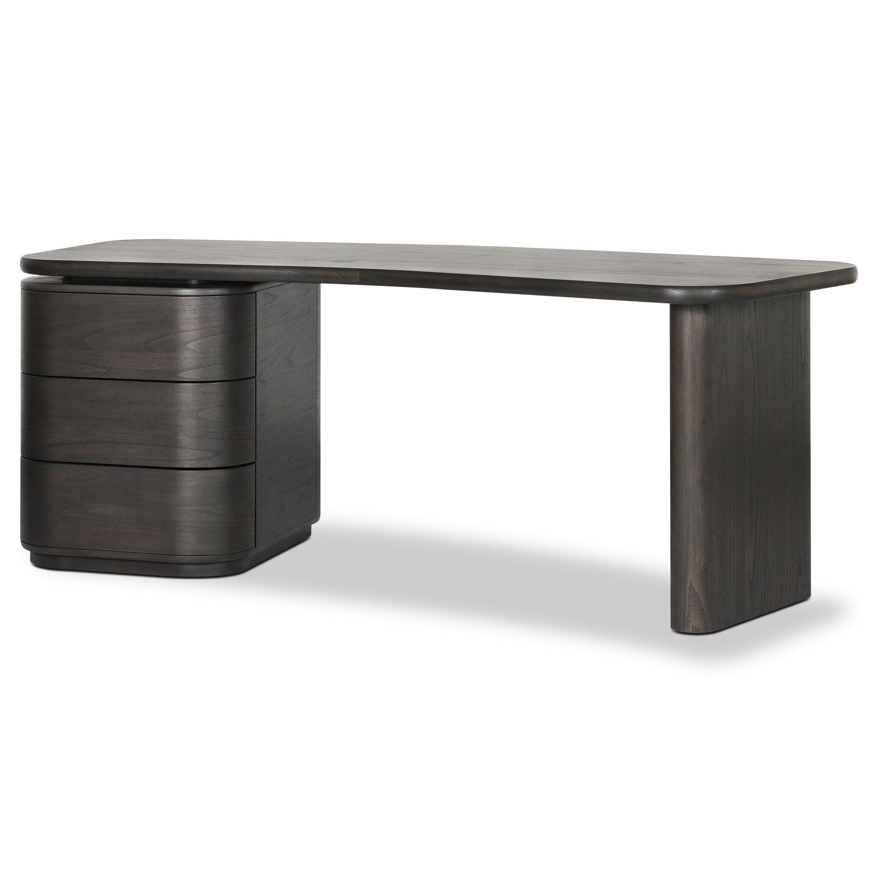 Four Hands Hawthorne Smoked Black Sungkai Desk styled view