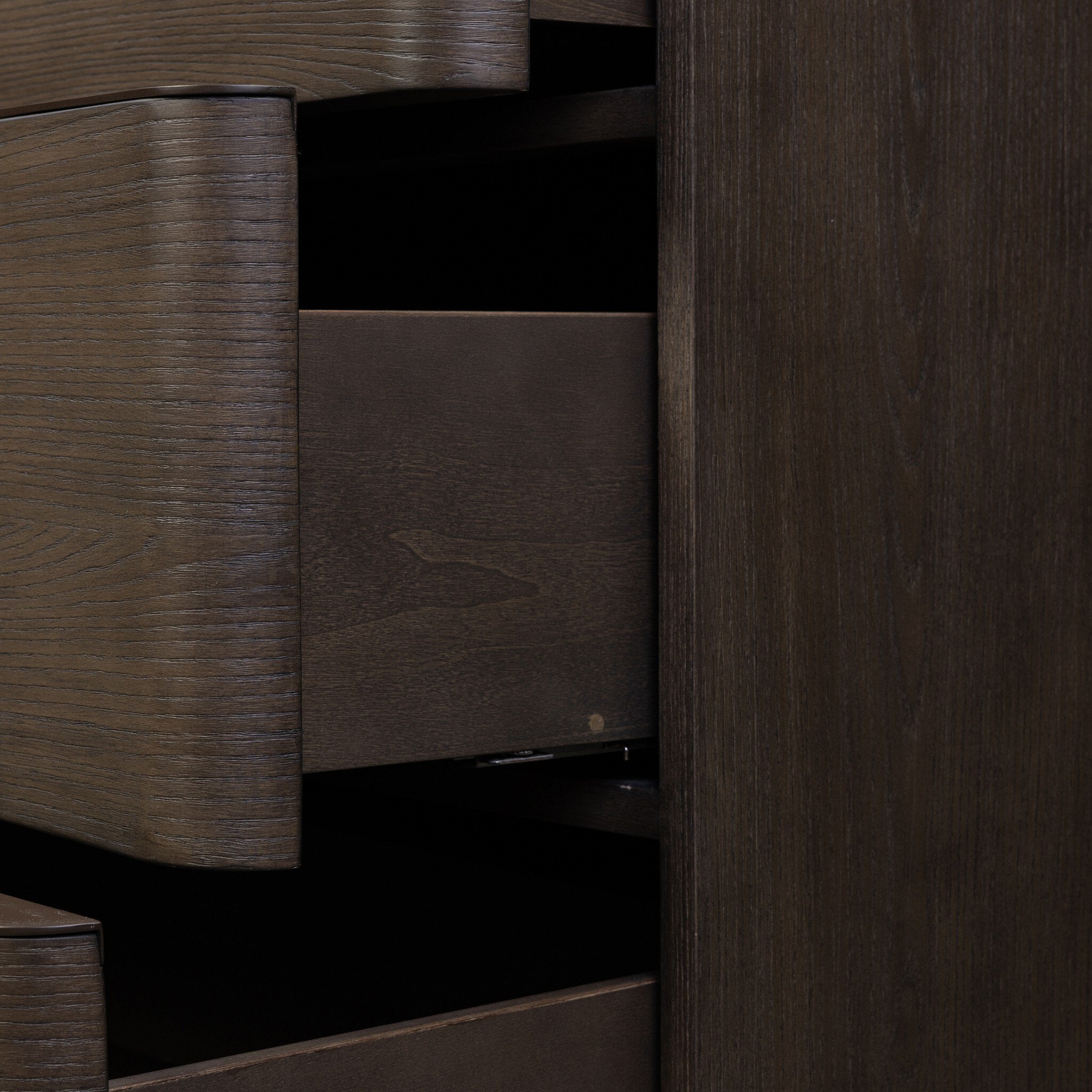 Four Hands Amiro Tumble Brown Ash 6 Drawer Dresser close-up detail 5