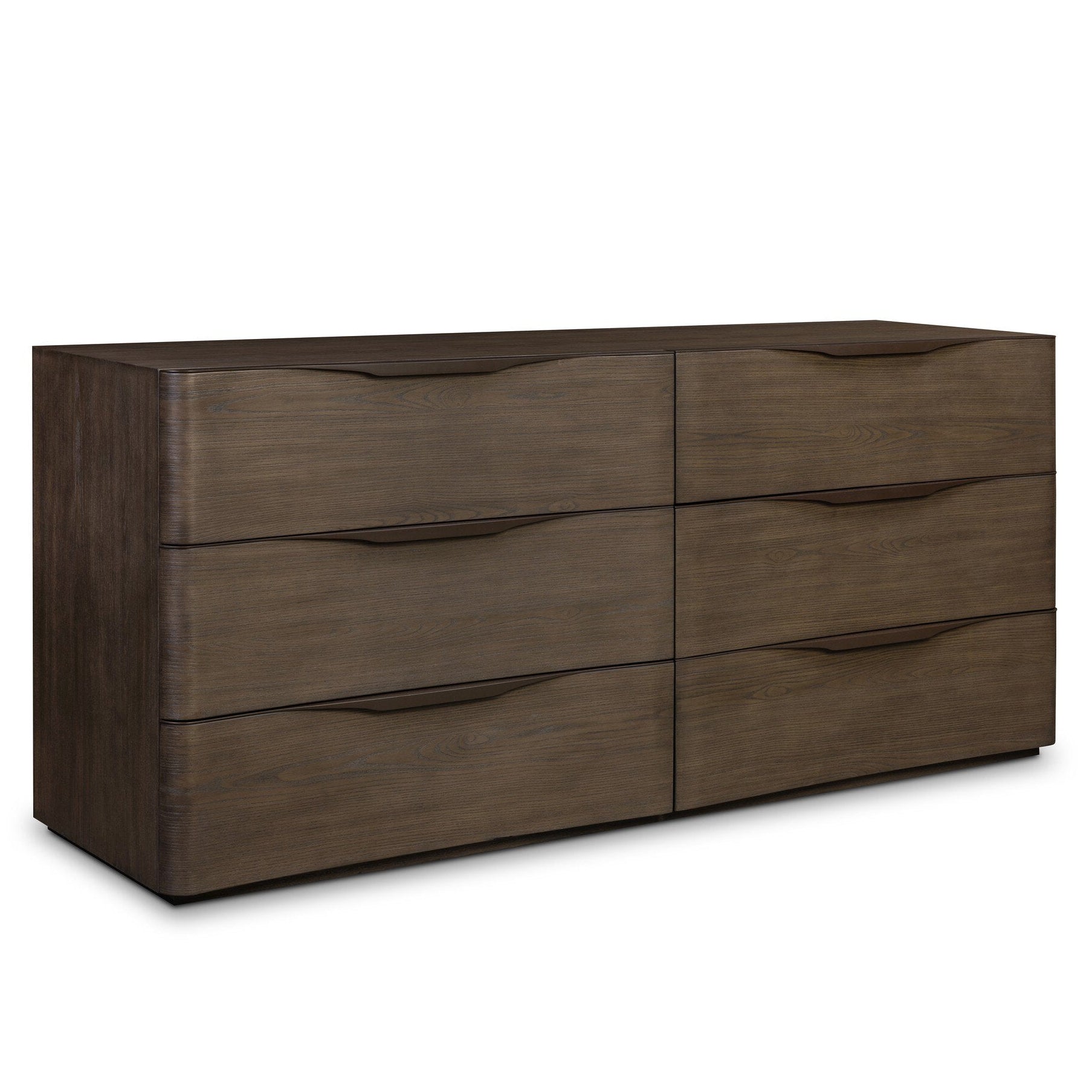 Four Hands Amiro Tumble Brown Ash 6 Drawer Dresser styled view