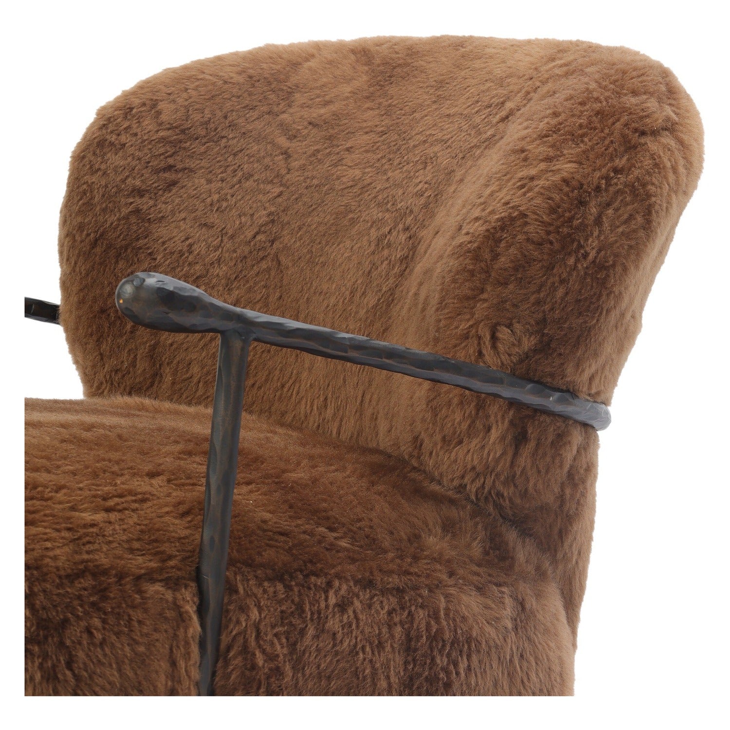 Four Hands Plath Ochre Shearling Swivel Chair