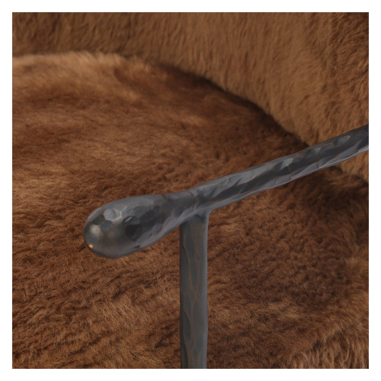 Four Hands Plath Ochre Shearling Swivel Chair