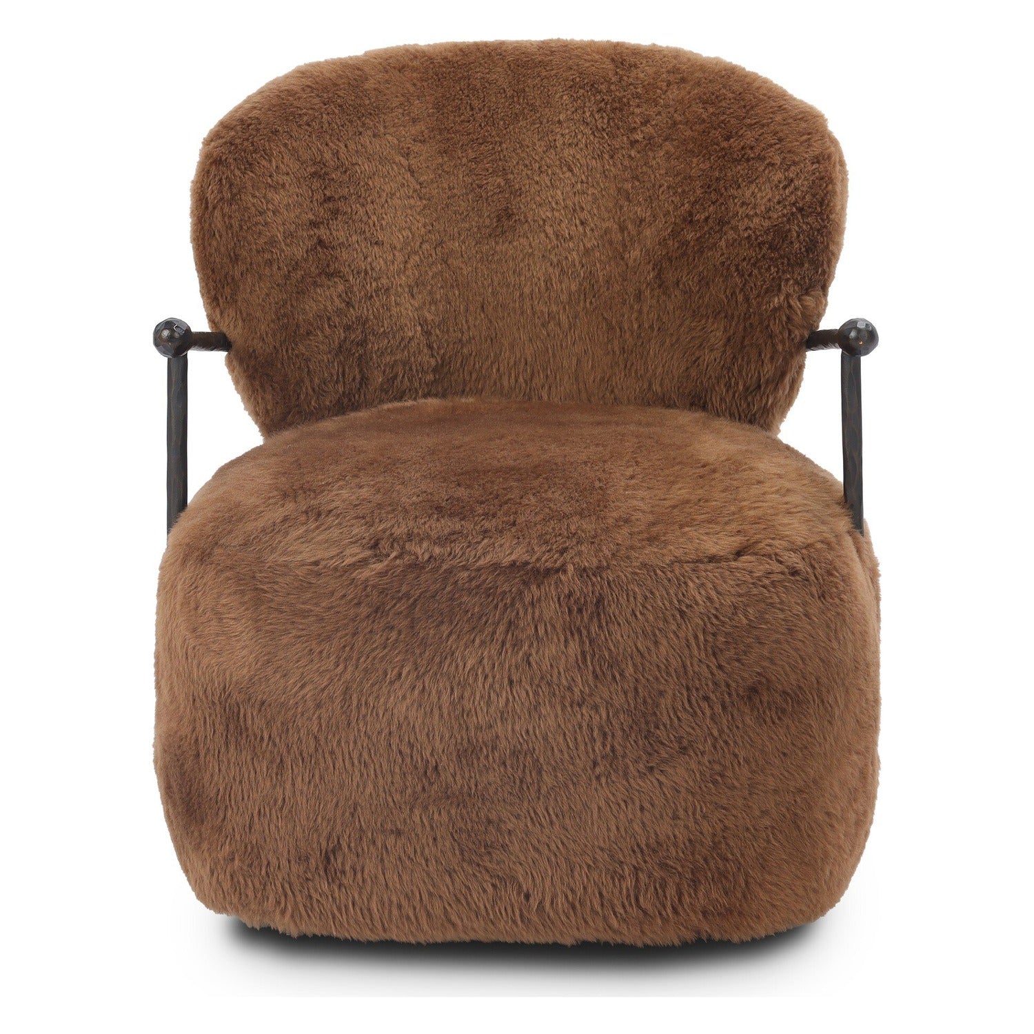 Four Hands Plath Ochre Shearling Swivel Chair