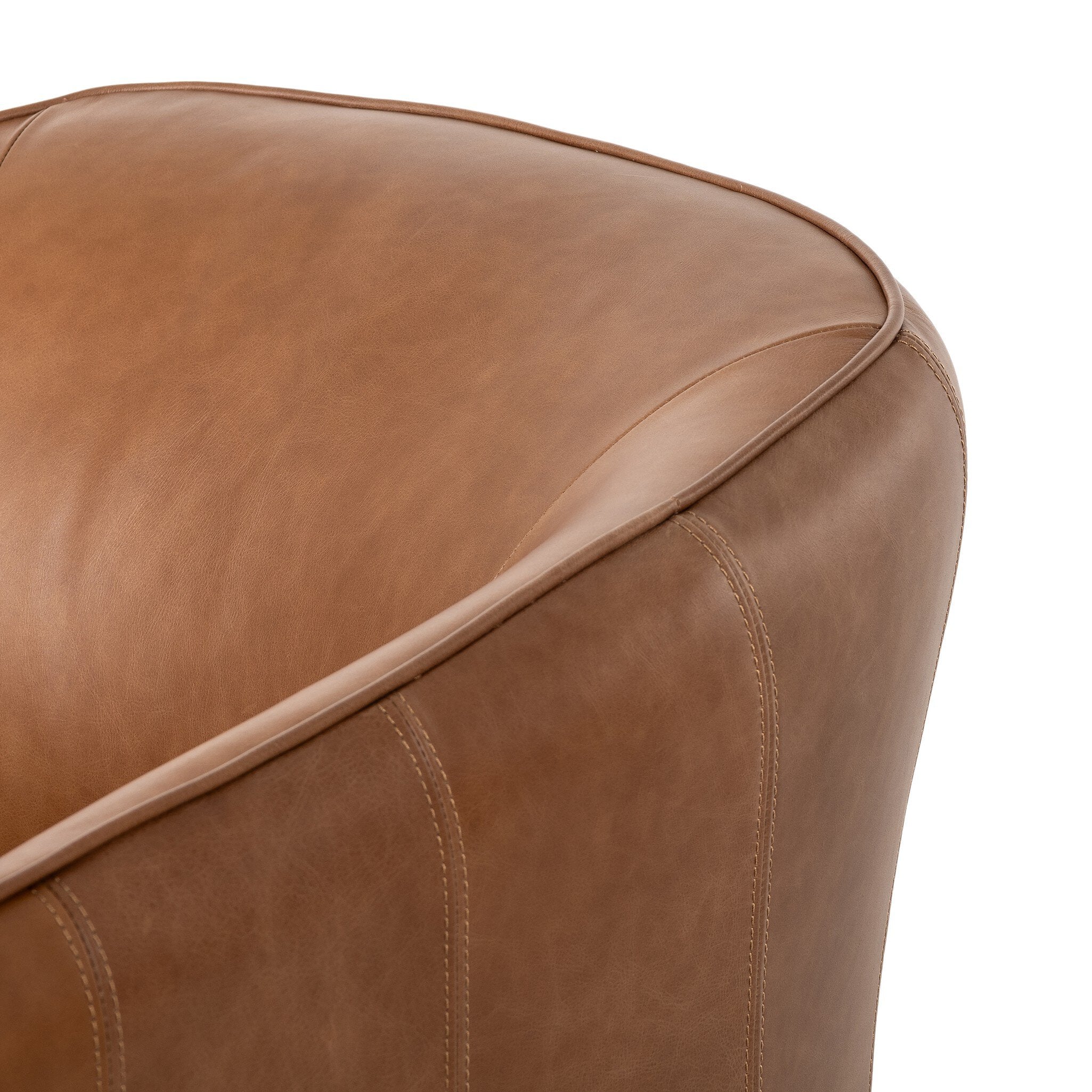 Four Hands Rodgers Sonoma Chestnut Swivel Chair close-up detail 2