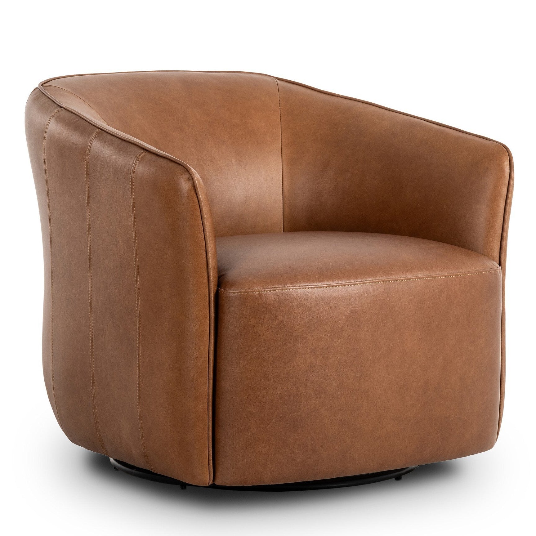 Four Hands Rodgers Sonoma Chestnut Swivel Chair styled view