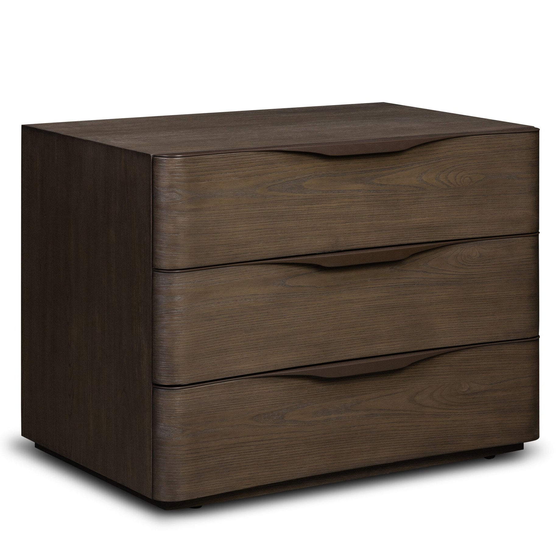 Four Hands Amiro Tumble Brown Ash Nightstand styled view