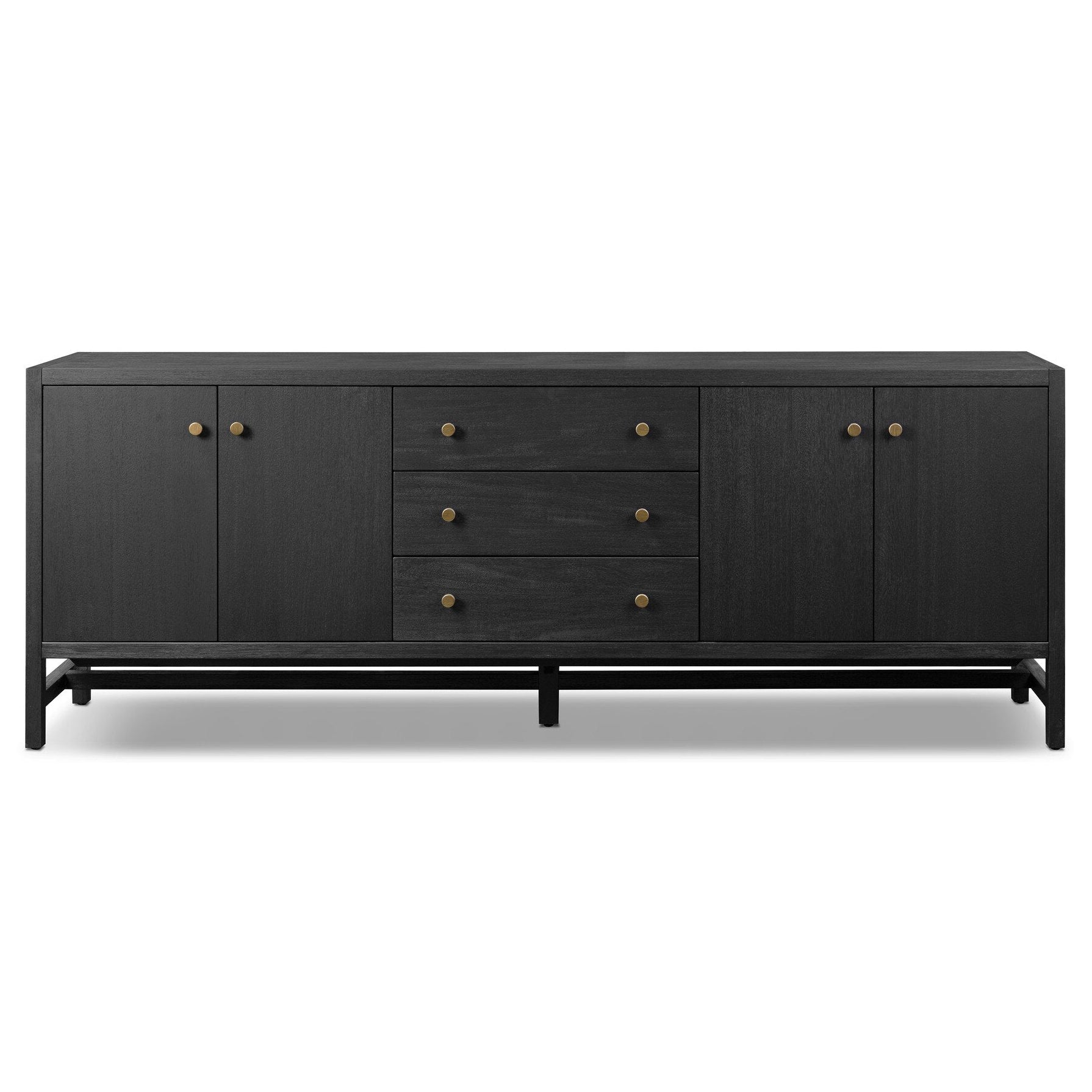 Four Hands Sullivan Black Acacia Media Console - front view