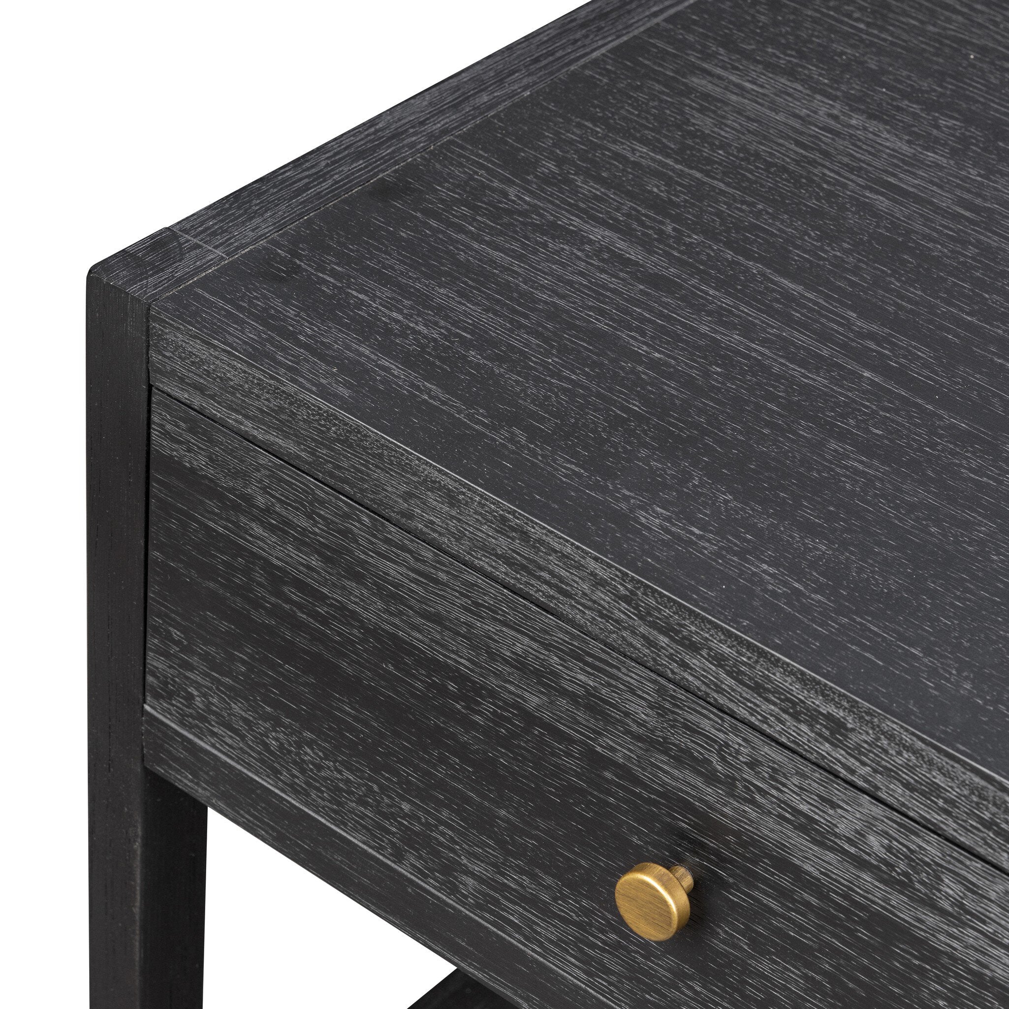 Four Hands Sullivan Black Acacia Small Nightstand - detail 1