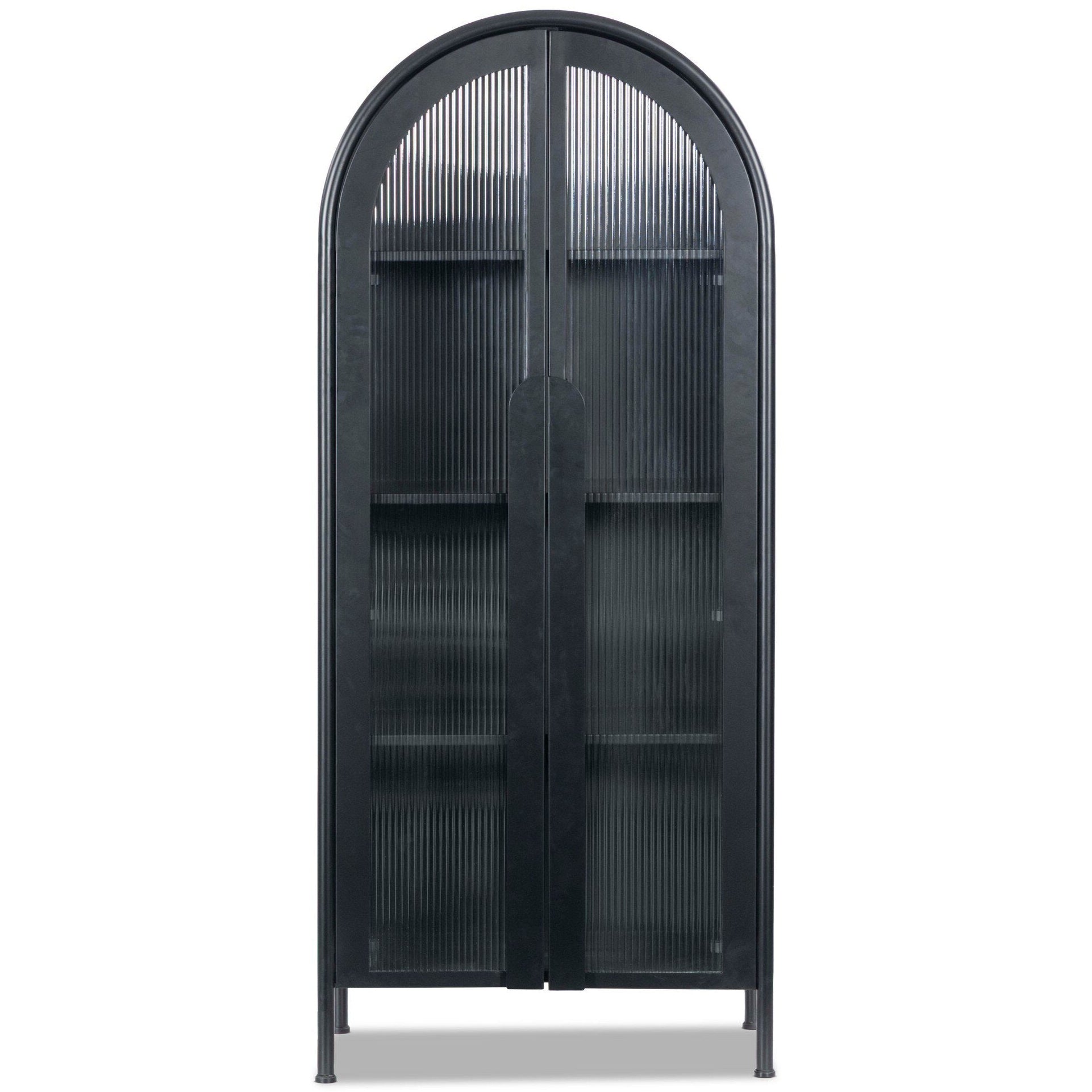 Four Hands Isamaya Matte Ink Iron Cabinet - front view