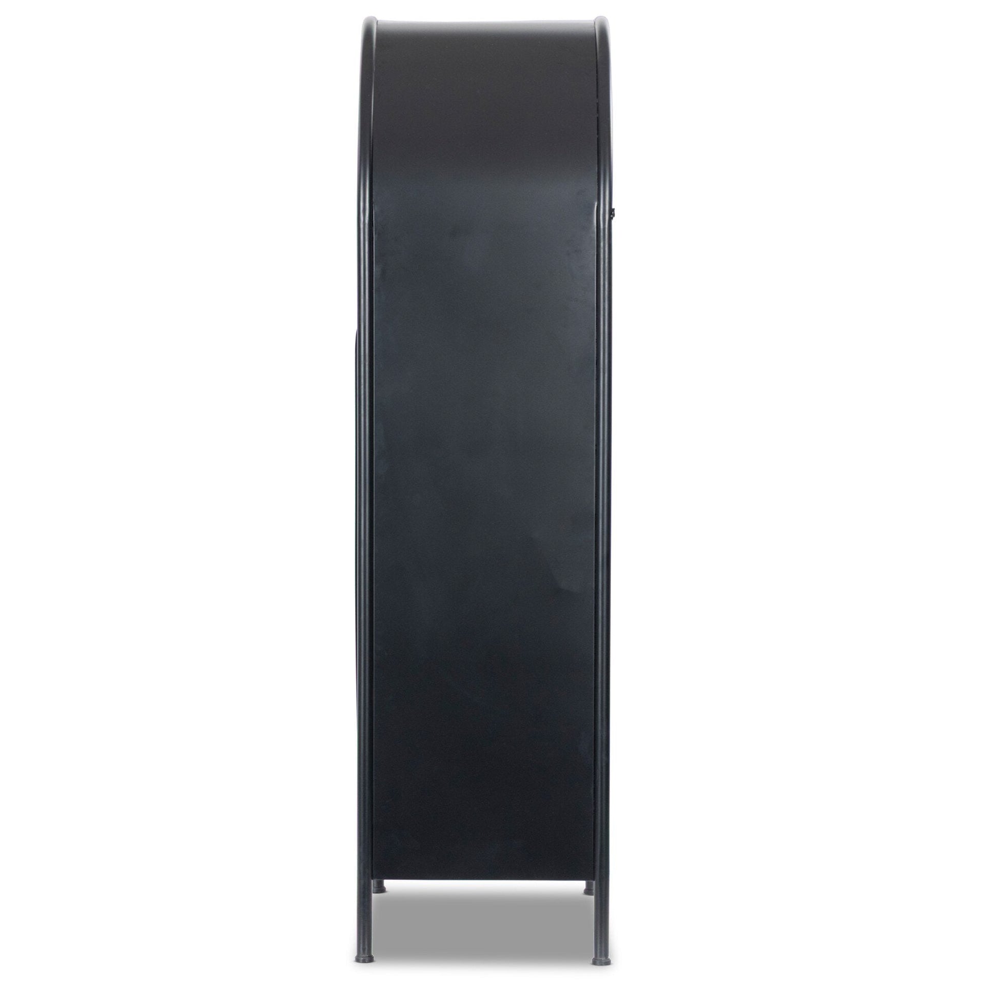 Four Hands Isamaya Matte Ink Iron Cabinet - side view