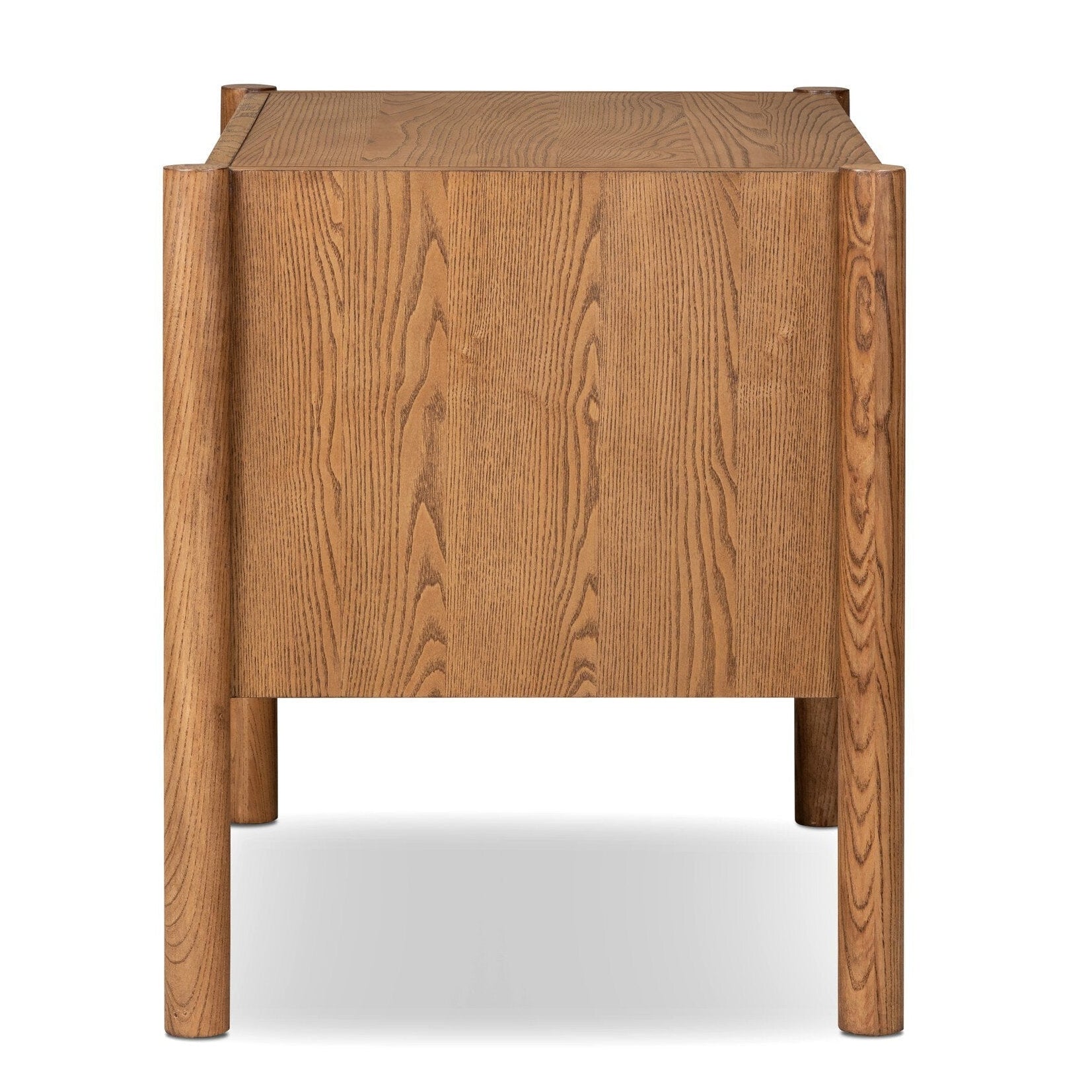 Four Hands Salado Natural Ash 2 Drawer Nightstand - side view