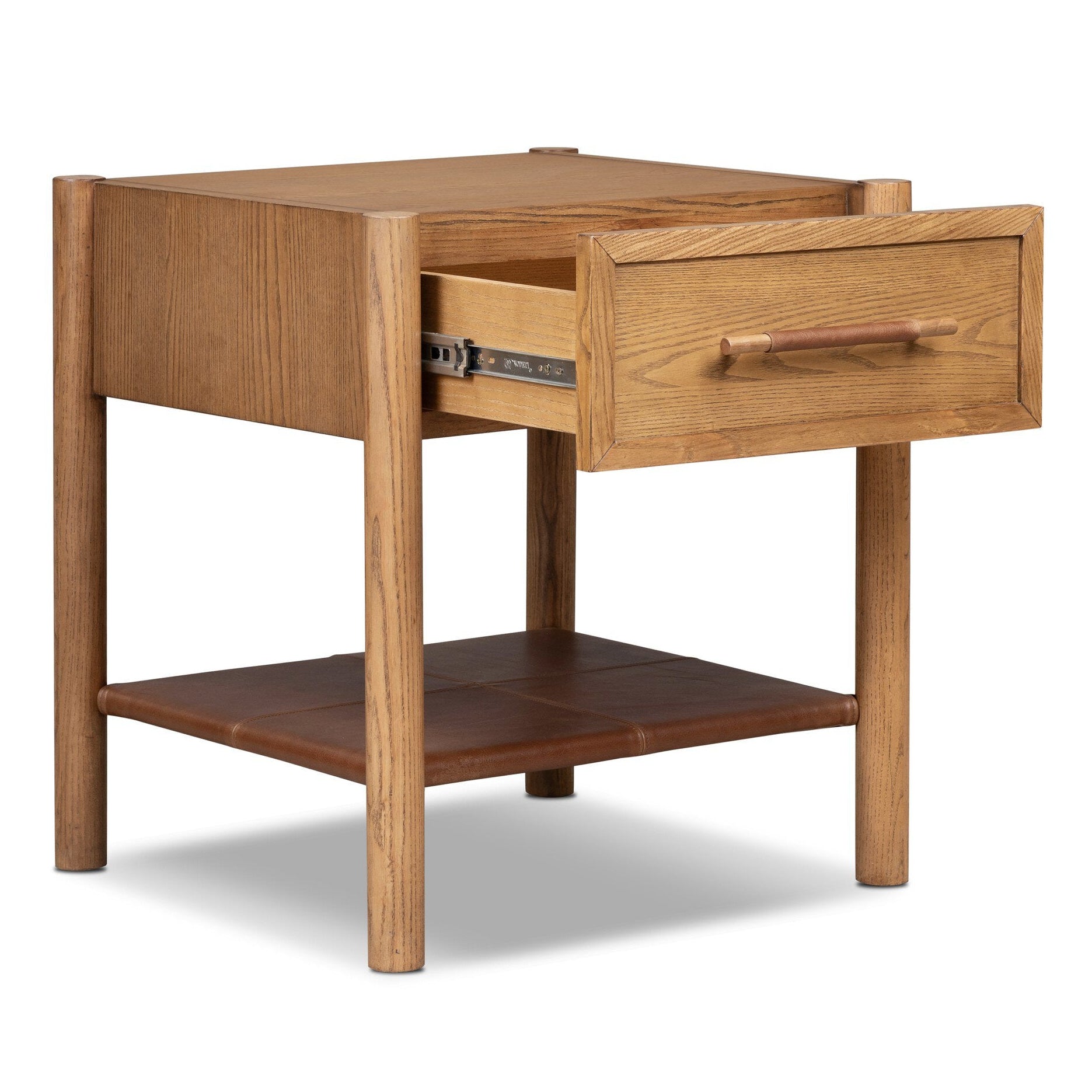 Four Hands Salado Natural Ash 1 Drawer Nightstand - storage detail