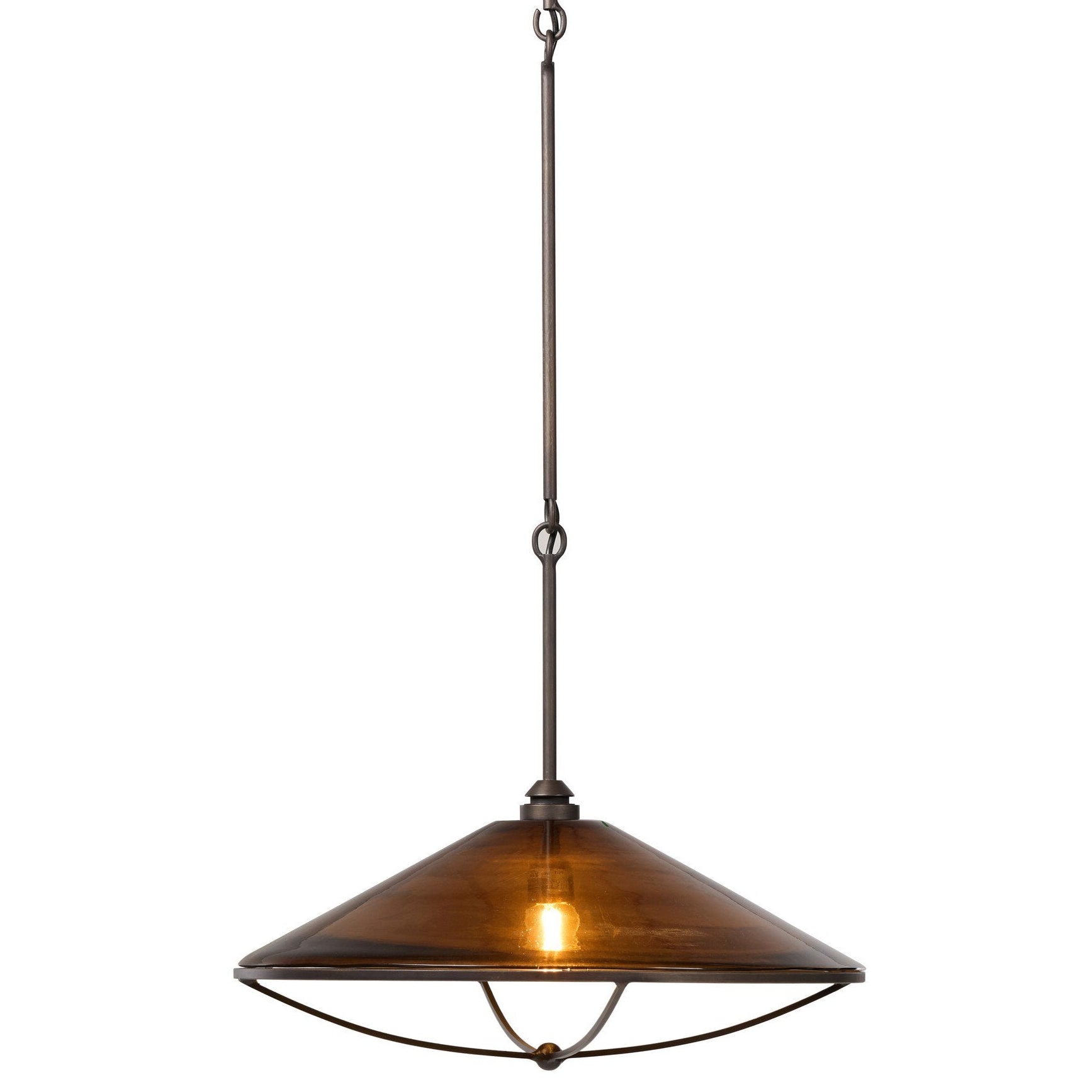 Four Hands Lucine Amber Glass Pendant - styled view (view 2)