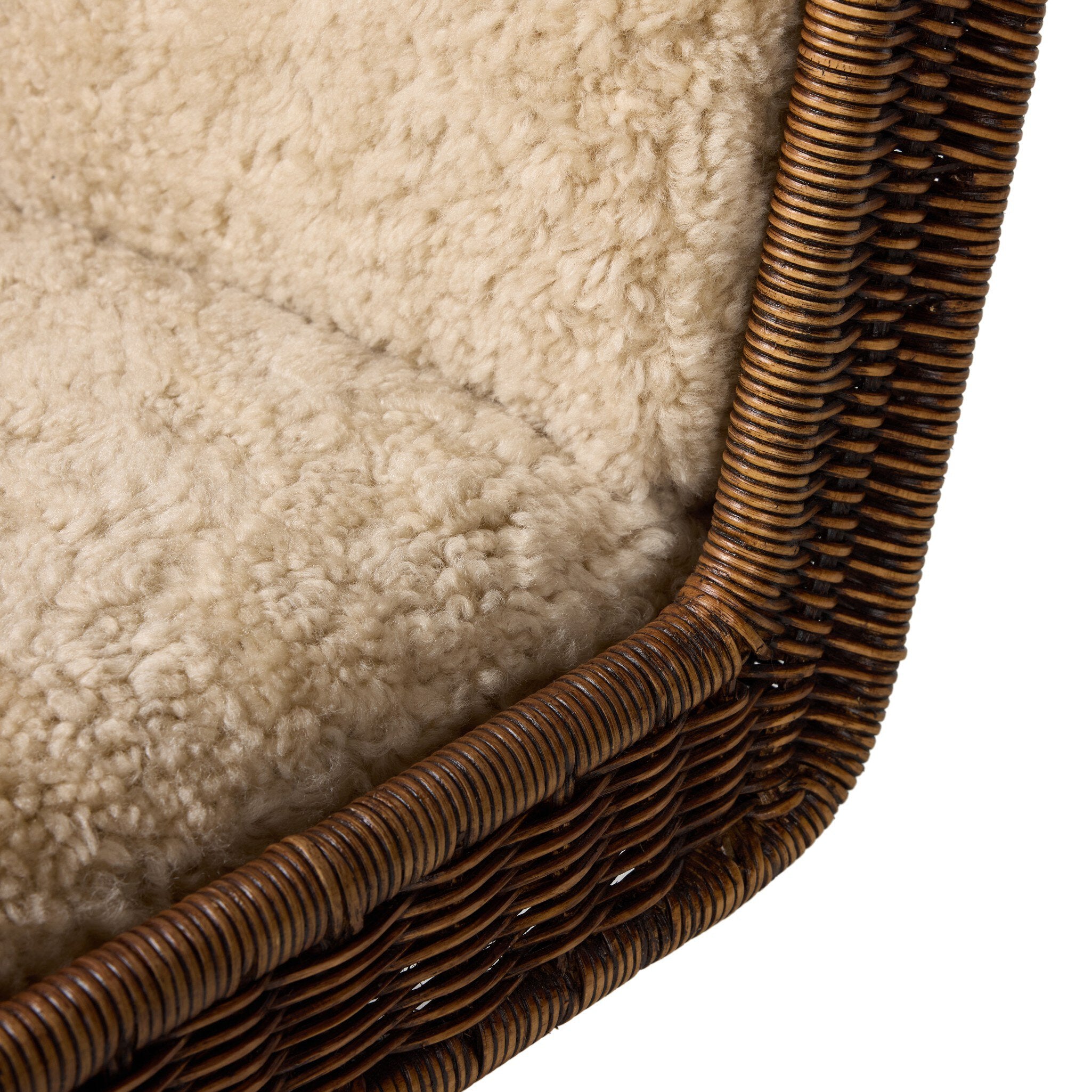 Four Hands Katrine Beige Shorn Shearling Dining Chair - detail 5