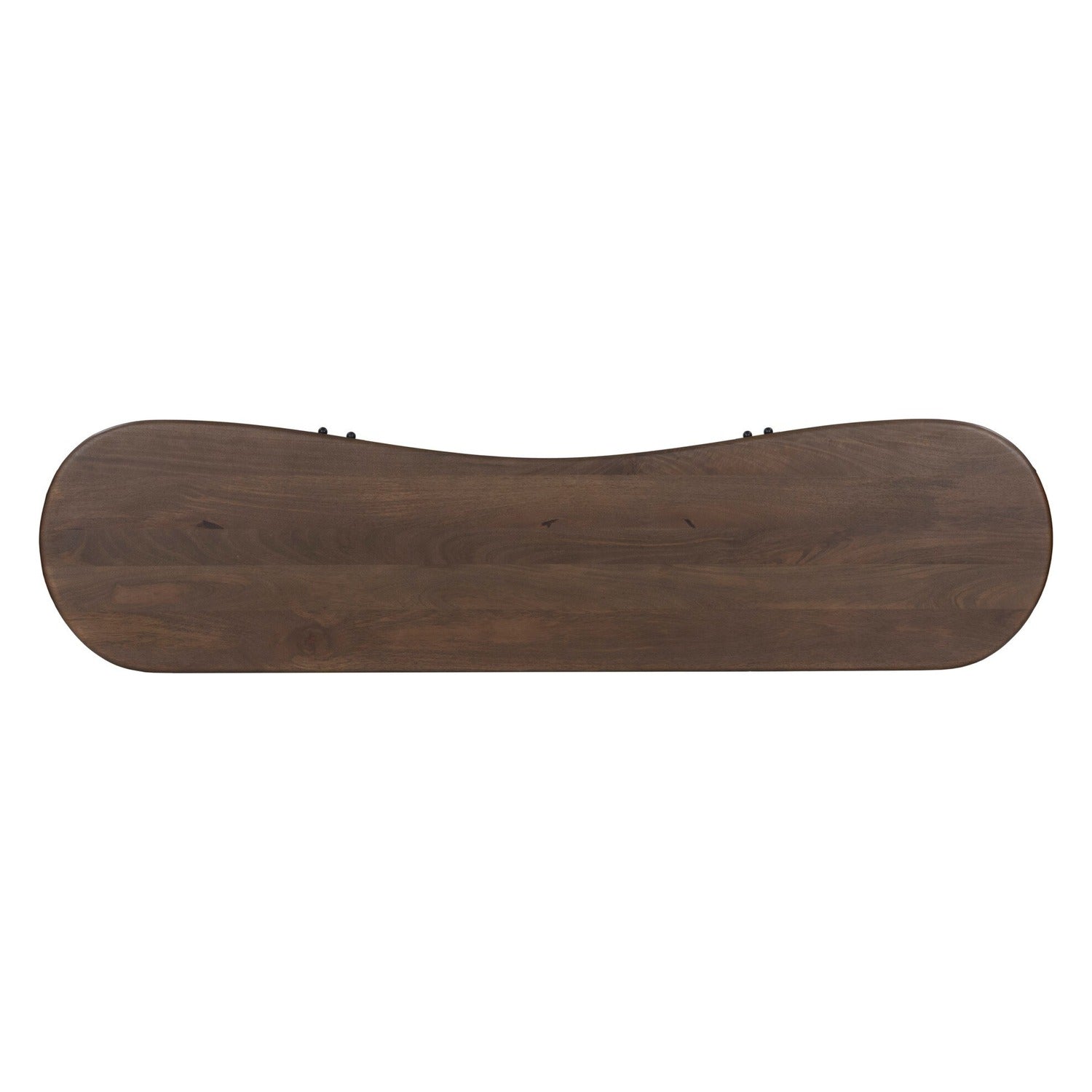 Four Hands Tindra Washed Taupe Sideboard in curved solid mango with tapered legs, top surface view