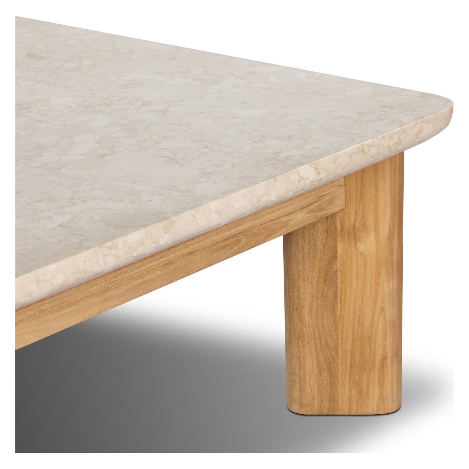 Four Hands Sterling Beige Fossil Outdoor Stone Coffee Table