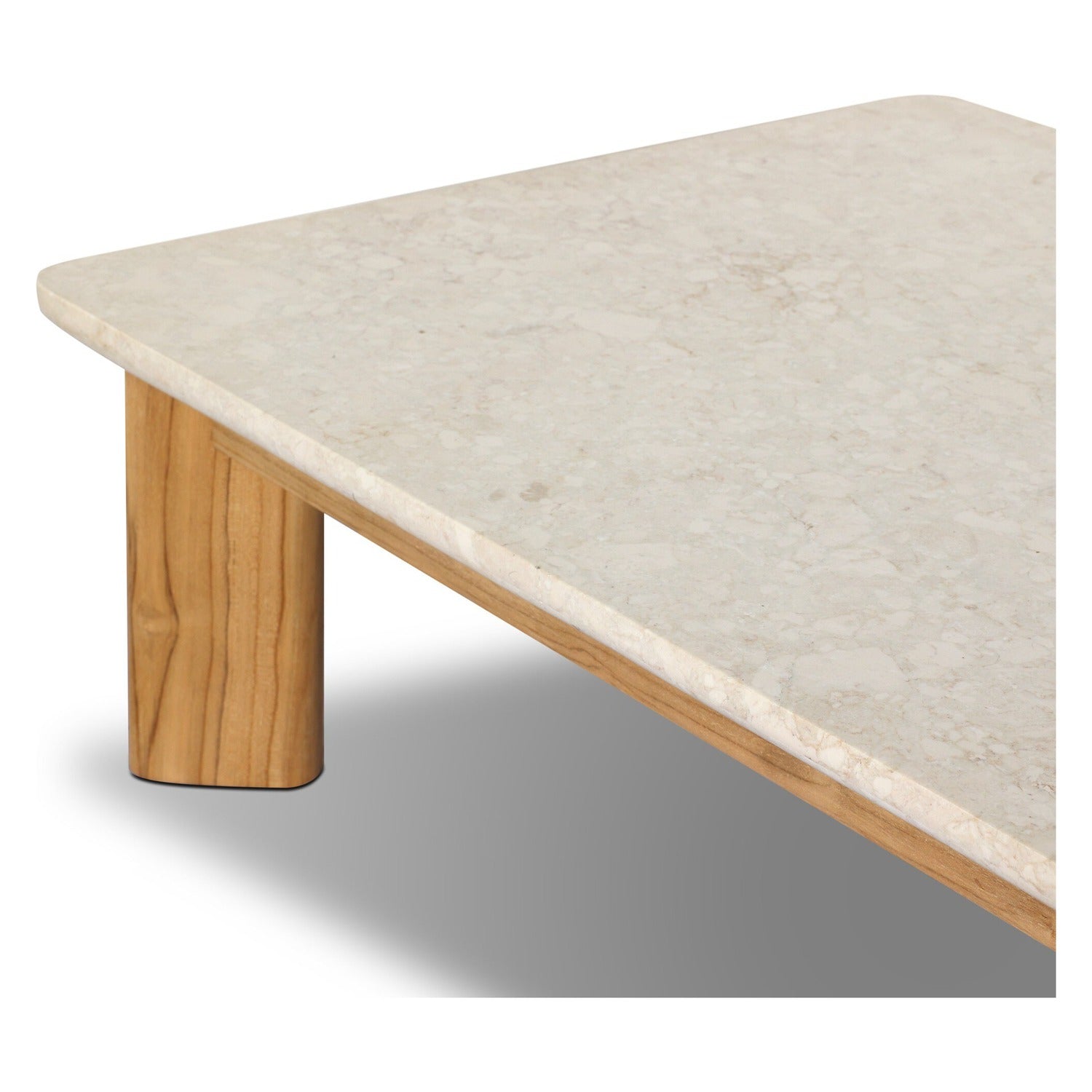 Four Hands Sterling Beige Fossil Outdoor Stone Coffee Table