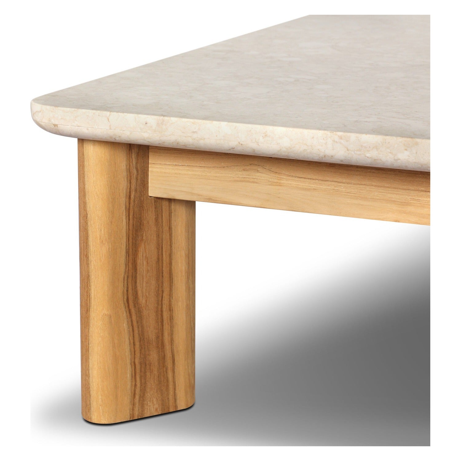 Four Hands Sterling Beige Fossil Outdoor Stone Coffee Table
