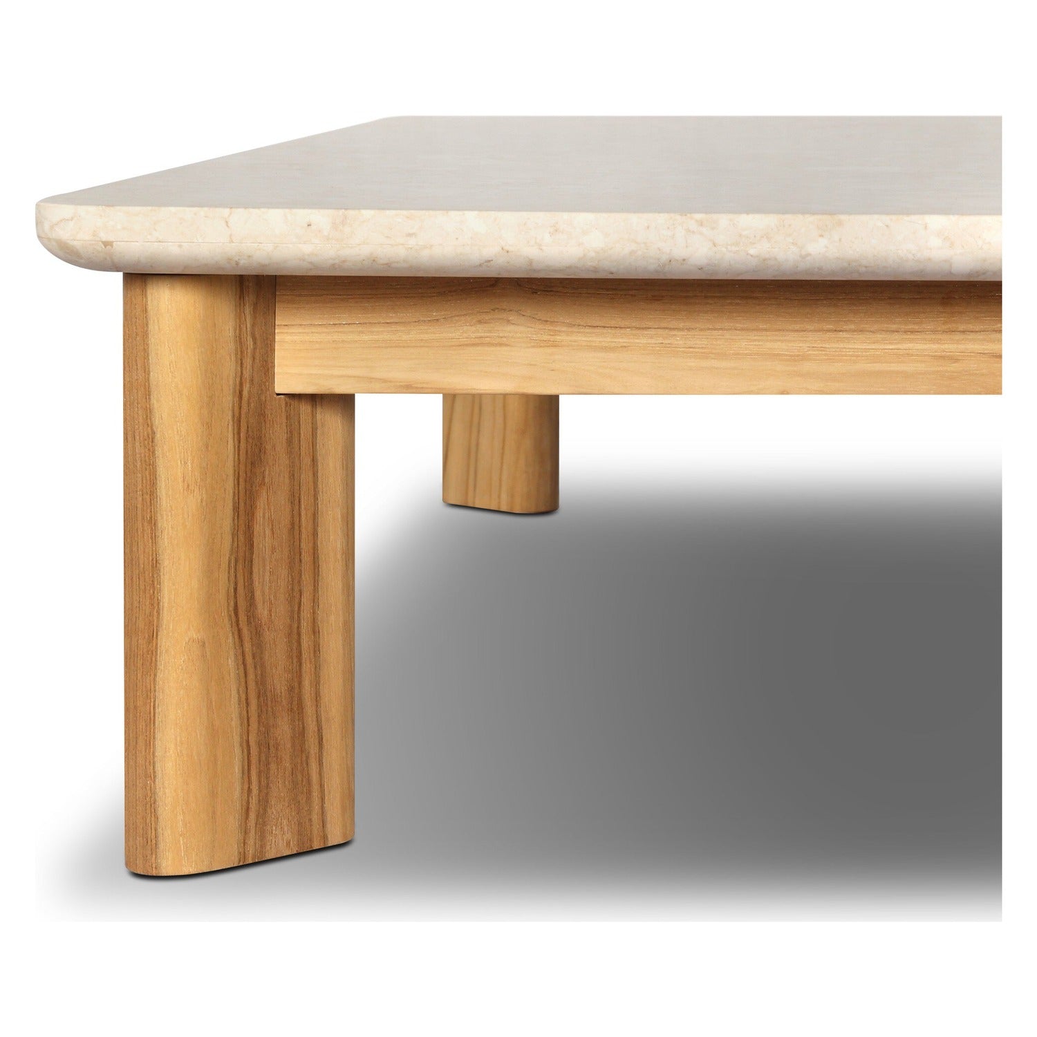 Four Hands Sterling Beige Fossil Outdoor Stone Coffee Table