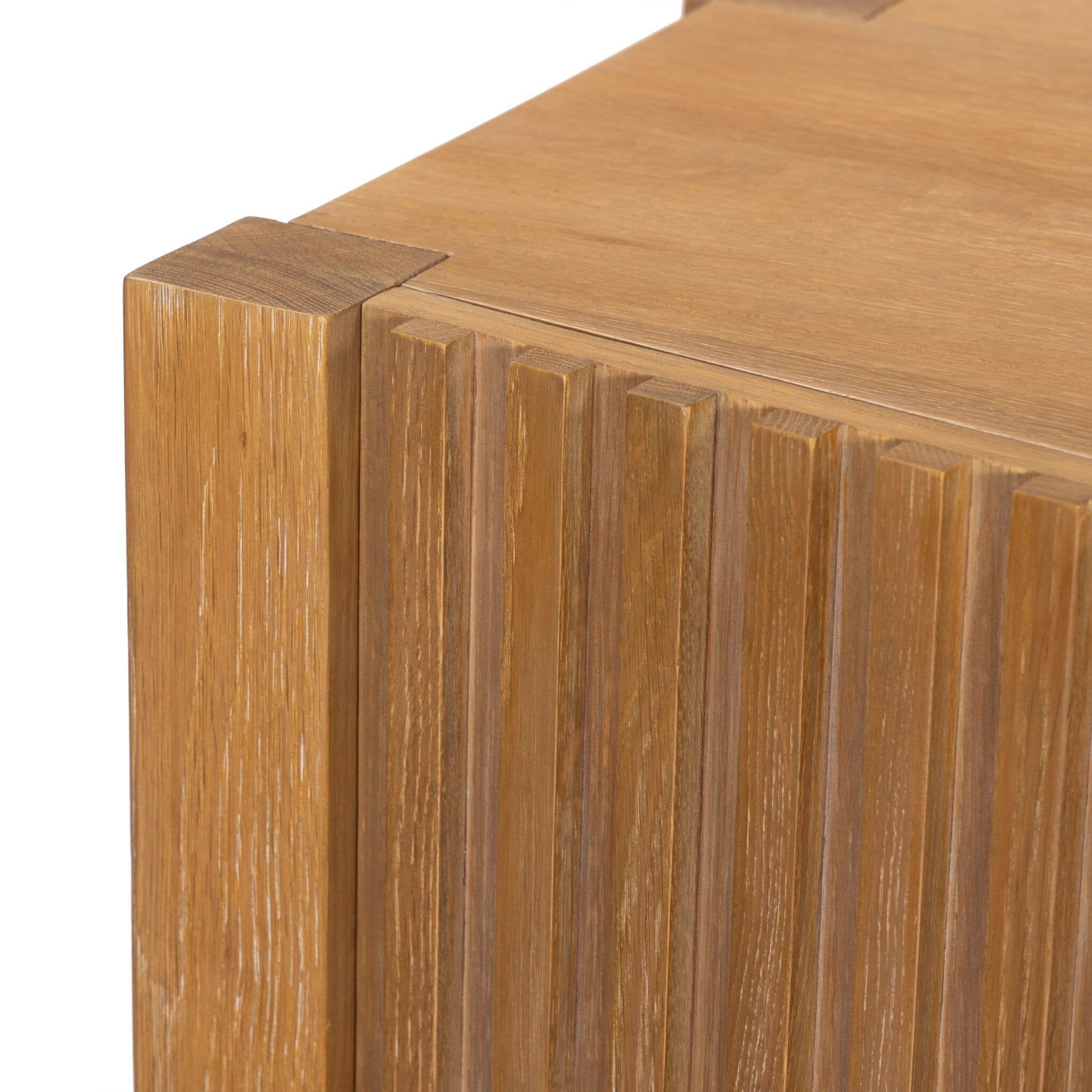 Four Hands Tristan Light Natural Oak Media Console close-up detail