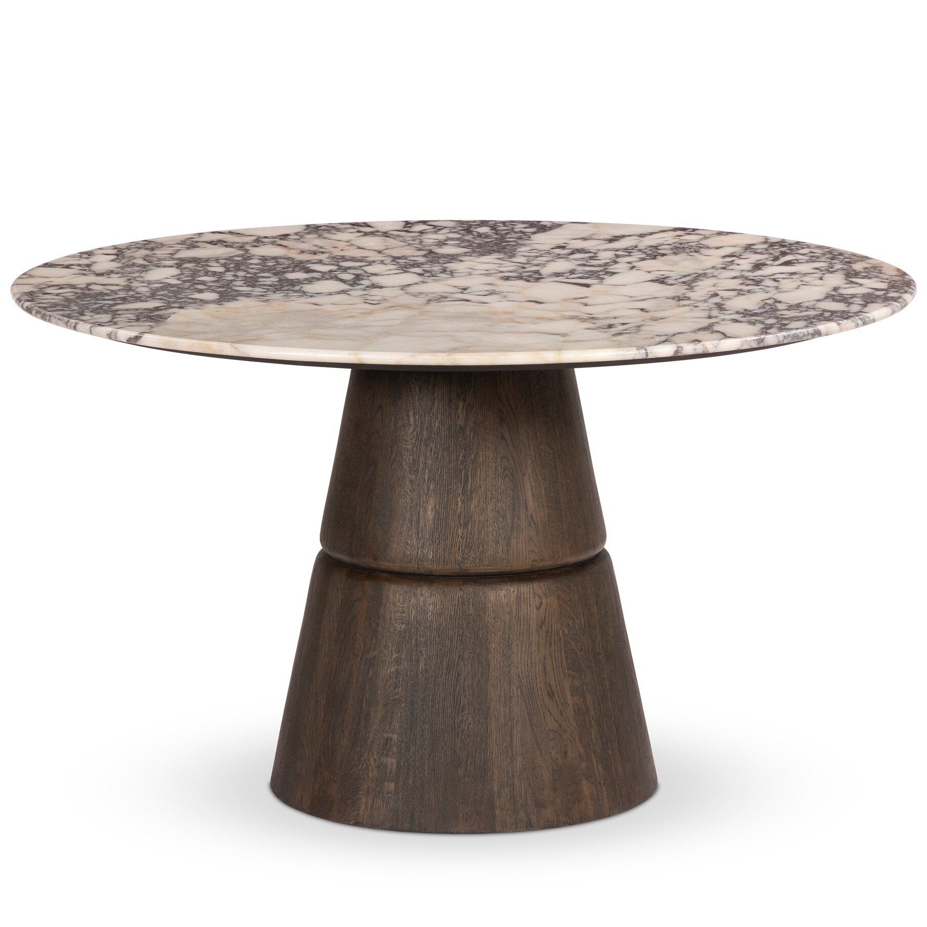 Four Hands Lino Calacatta Viola Marble Dining Table front view
