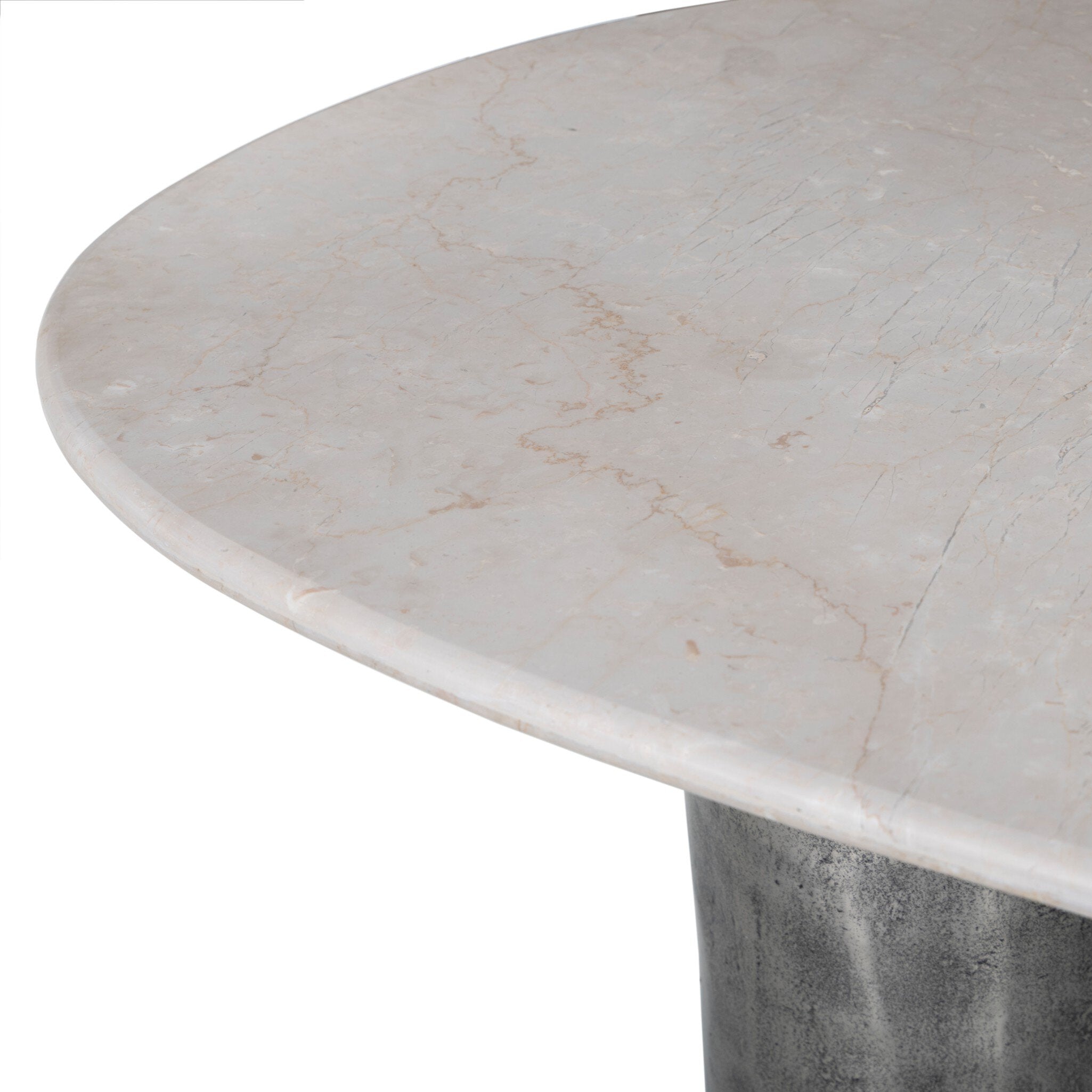 Four Hands Rhys Ecru Marble Dining Table detail view