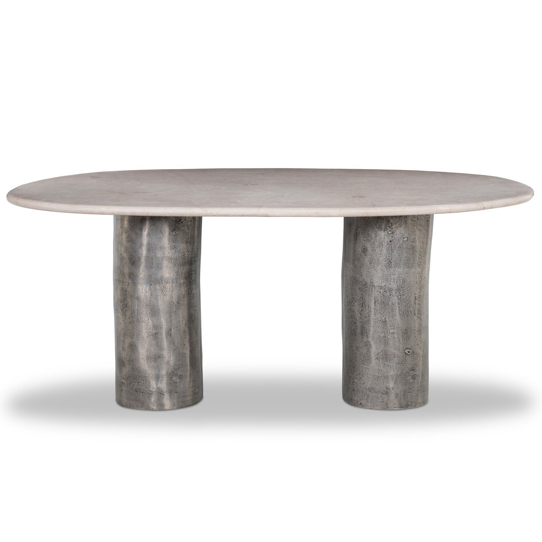 Four Hands Rhys Ecru Marble Dining Table front view