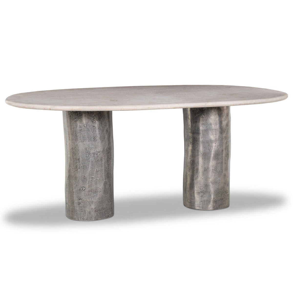 Four Hands Rhys Ecru Marble Dining Table in Ecru Marble