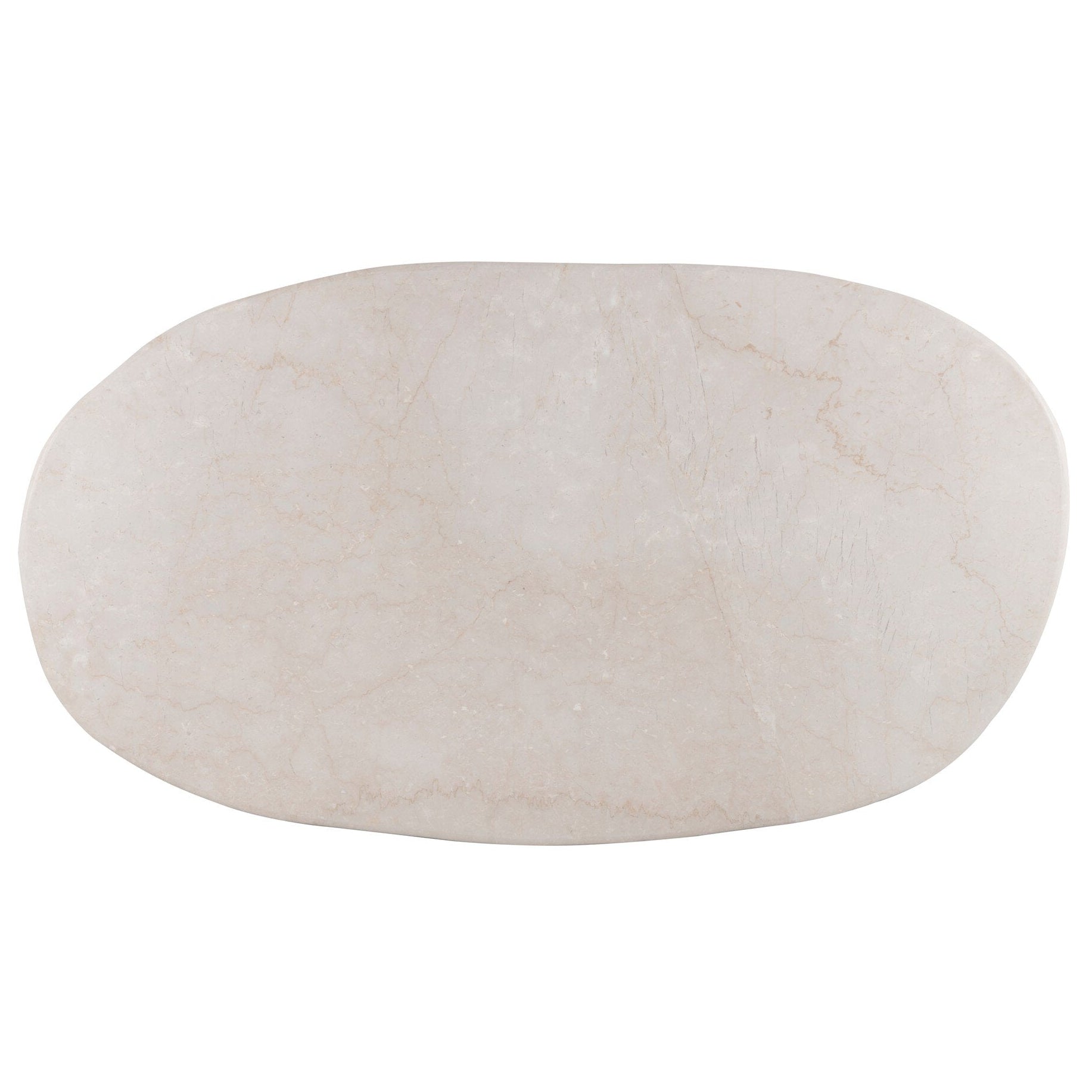 Four Hands Rhys Ecru Marble Dining Table top-down view