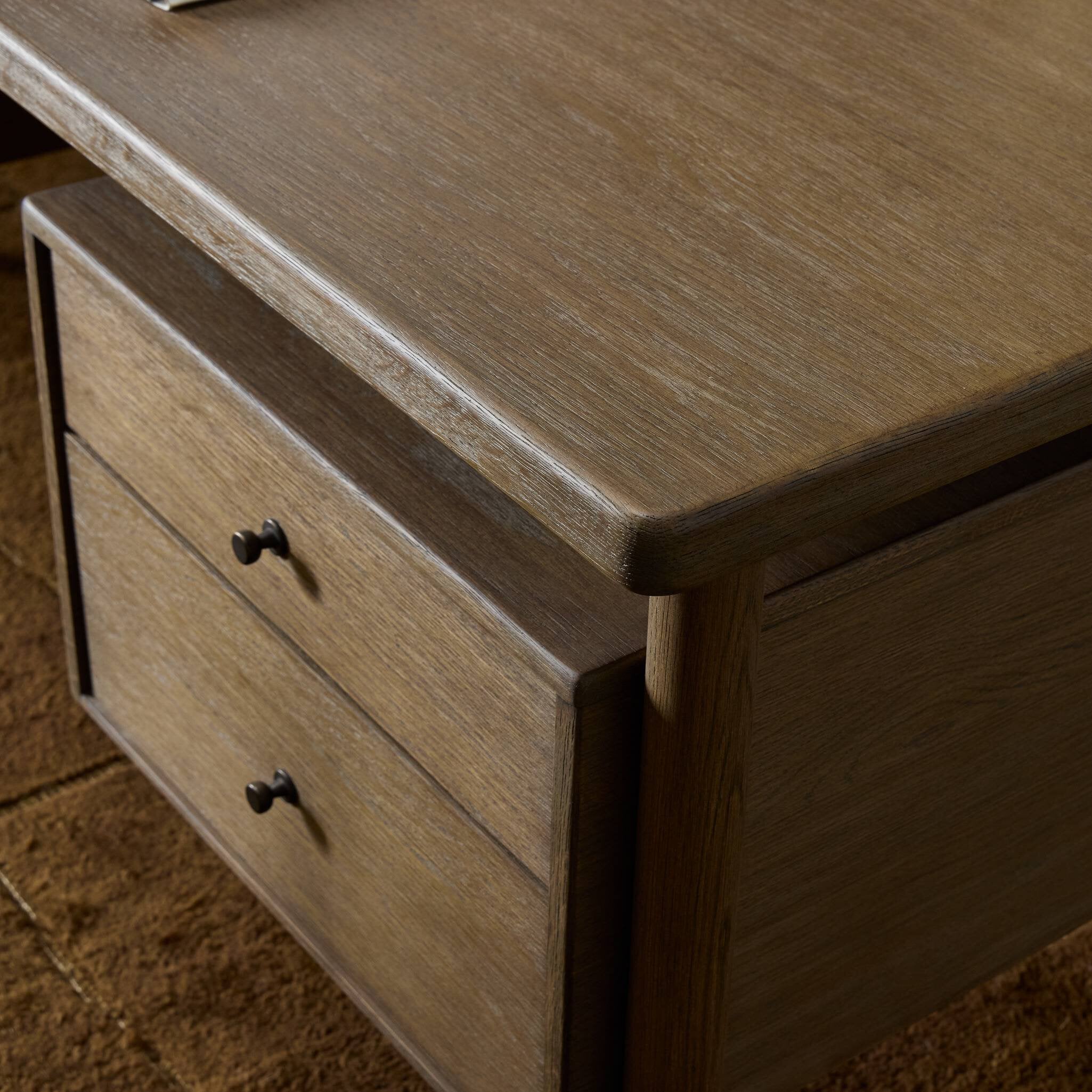 Four Hands Archer Toasted Brown Oak Desk detail view 10