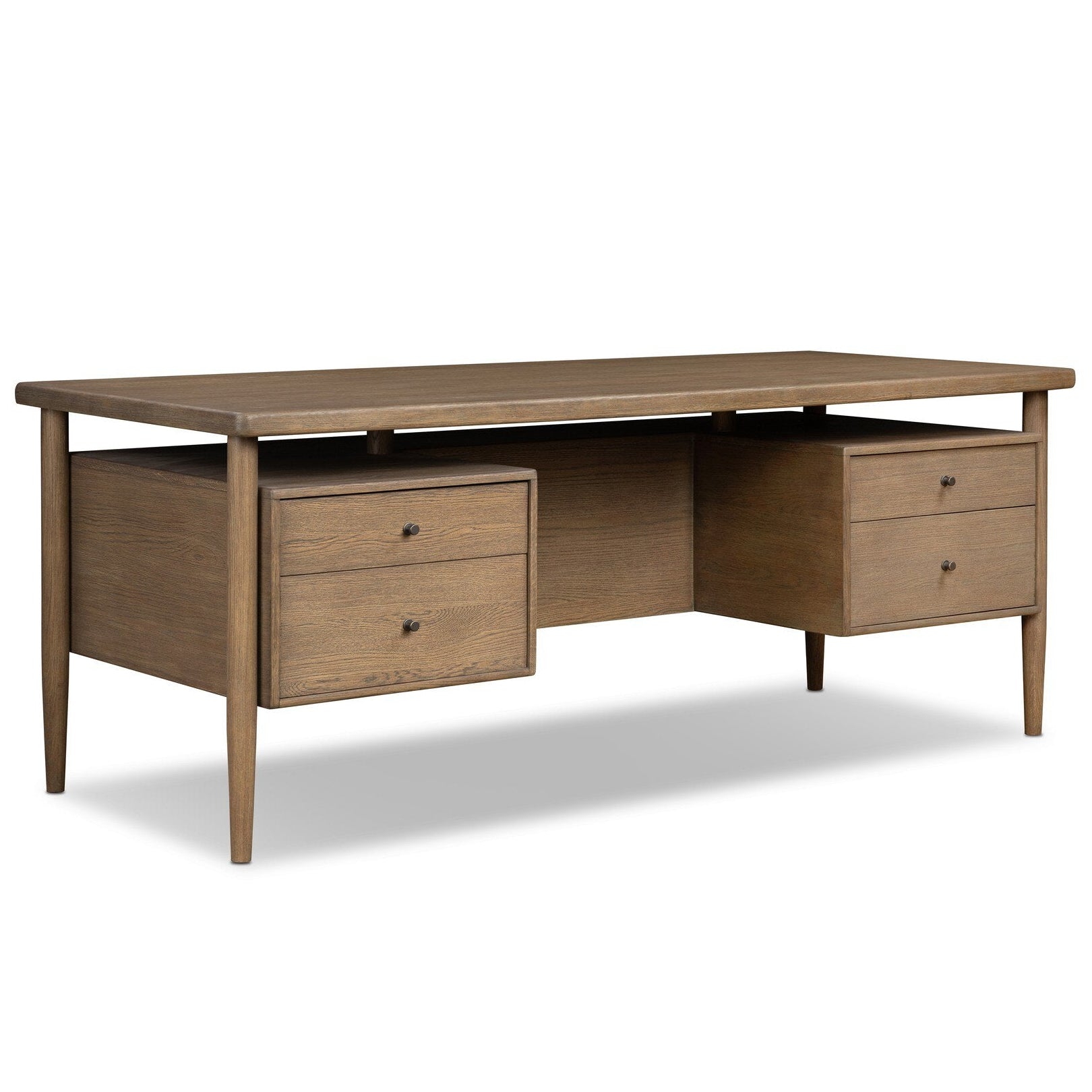 Four Hands Archer Toasted Brown Oak Desk styled view