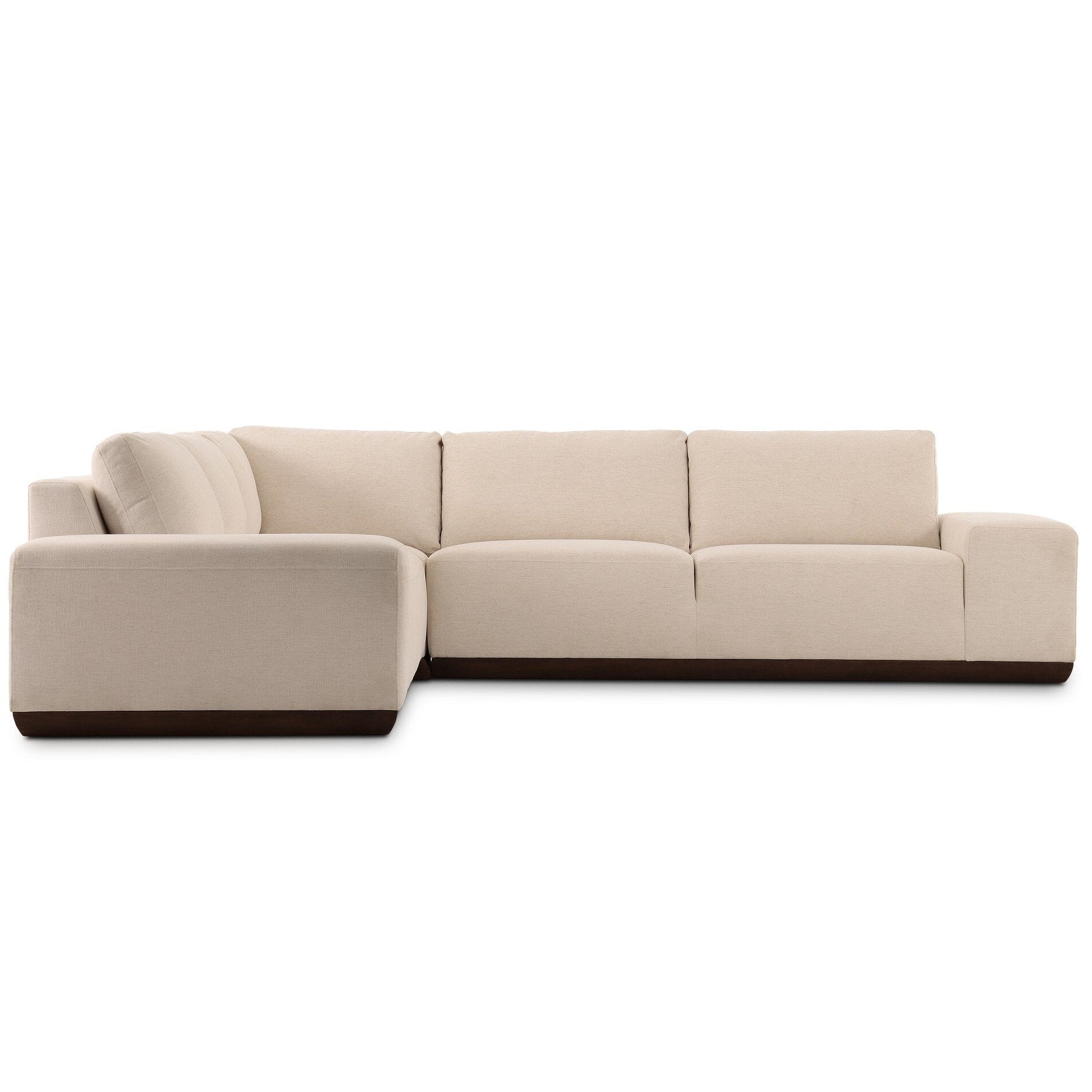Four Hands Isaiah Crypton Nomad Snow 3 Piece Sectional Sofa front view
