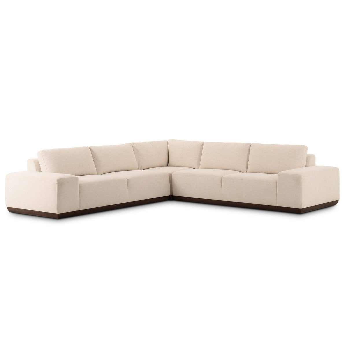 Four Hands Isaiah Crypton Nomad Snow 3 Piece Sectional Sofa styled view