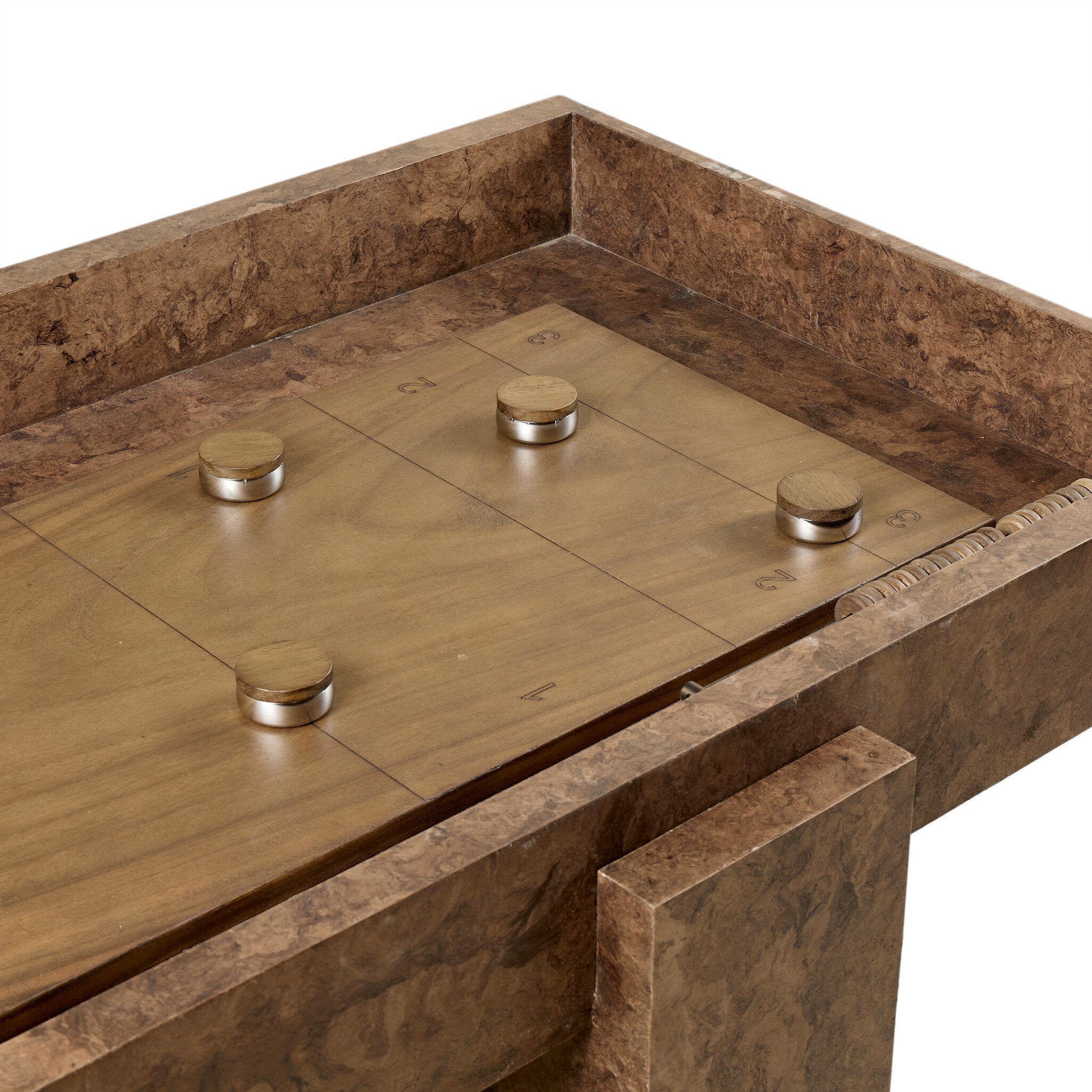 Four Hands Brote Dark Bark Paper Shuffleboard Table detail view 3