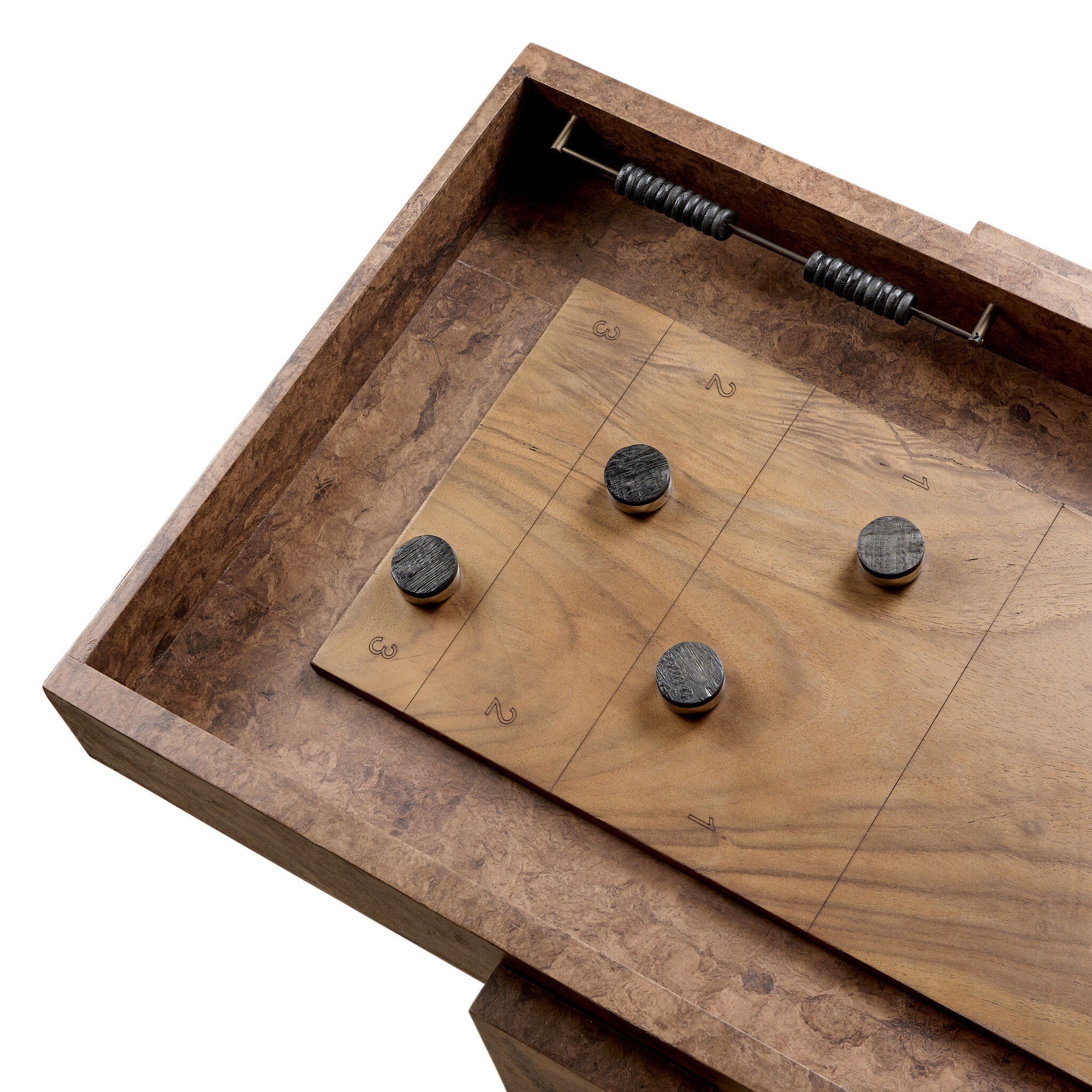 Four Hands Brote Dark Bark Paper Shuffleboard Table detail view 5