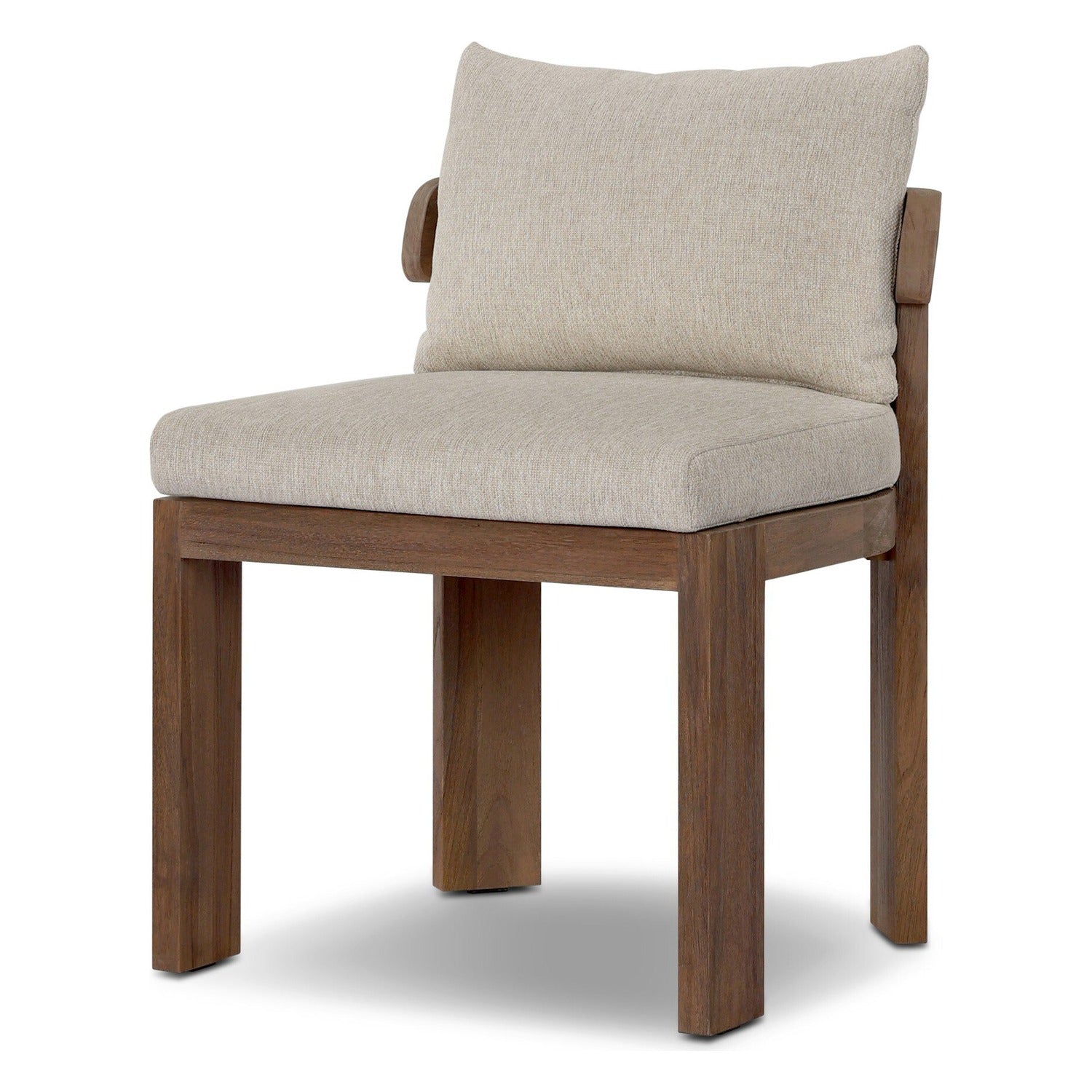 Four Hands Jackson Ellor Beige Outdoor Armless Dining Chair Set of 2