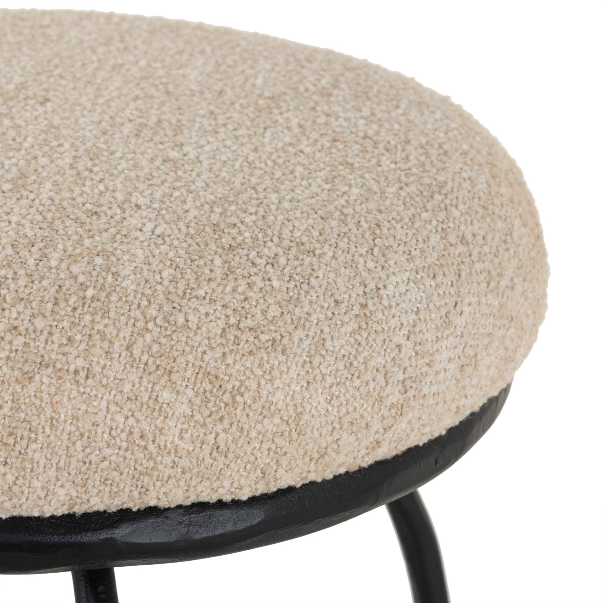 Four Hands Larisa Yuma Cream Swivel Bar Stool close-up detail