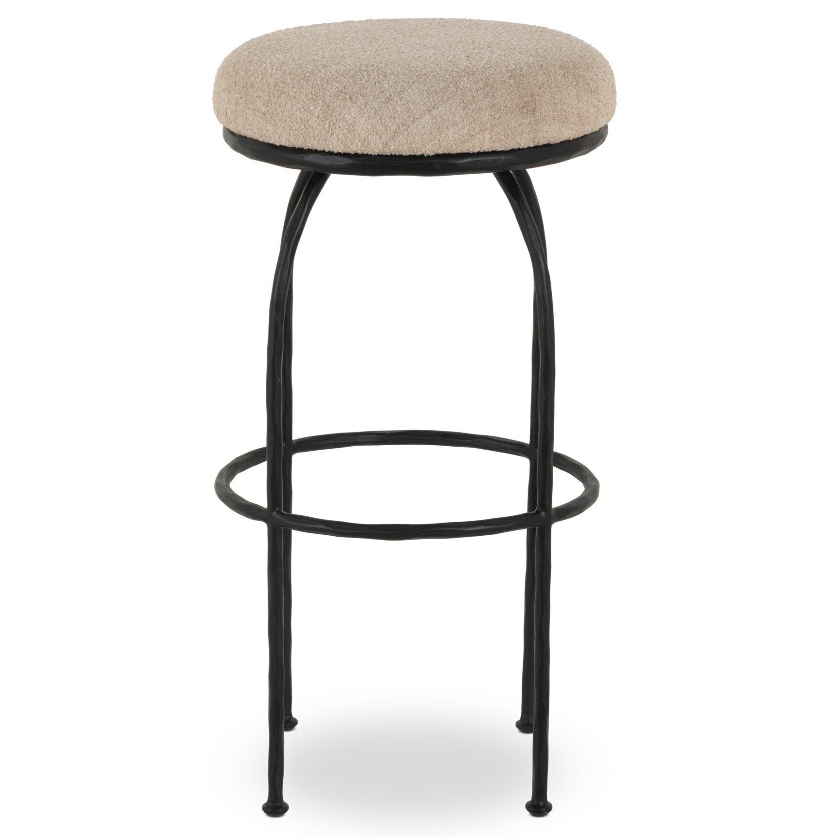 Four Hands Larisa Yuma Cream Swivel Counter Stool front view