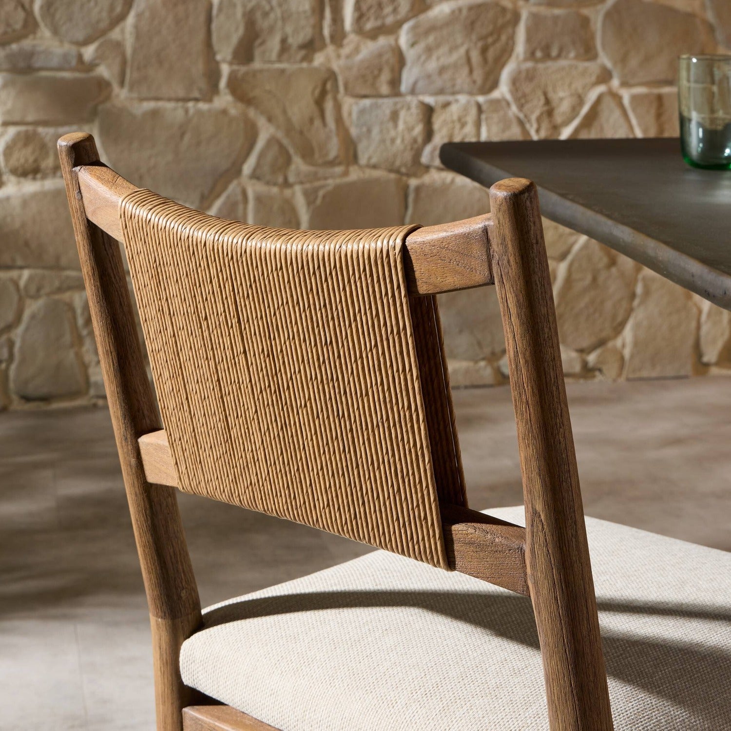 Four Hands Haddon Ellor Beige Outdoor Dining Chair Set of 2