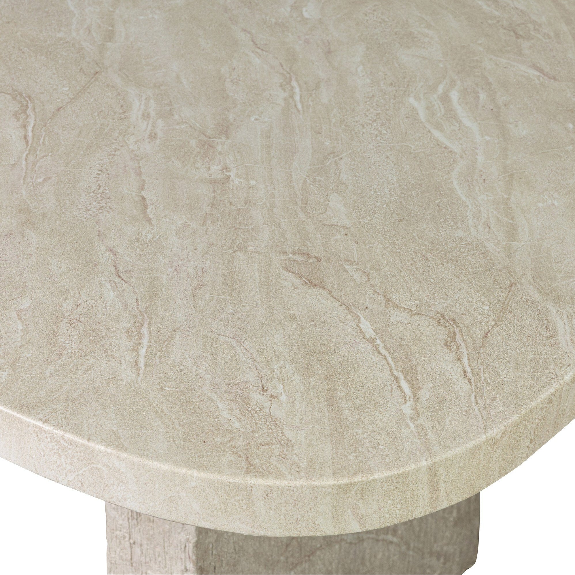 Four Hands Alessandro Smooth Quarried Cream Concrete Outdoor Dining Table close-up detail