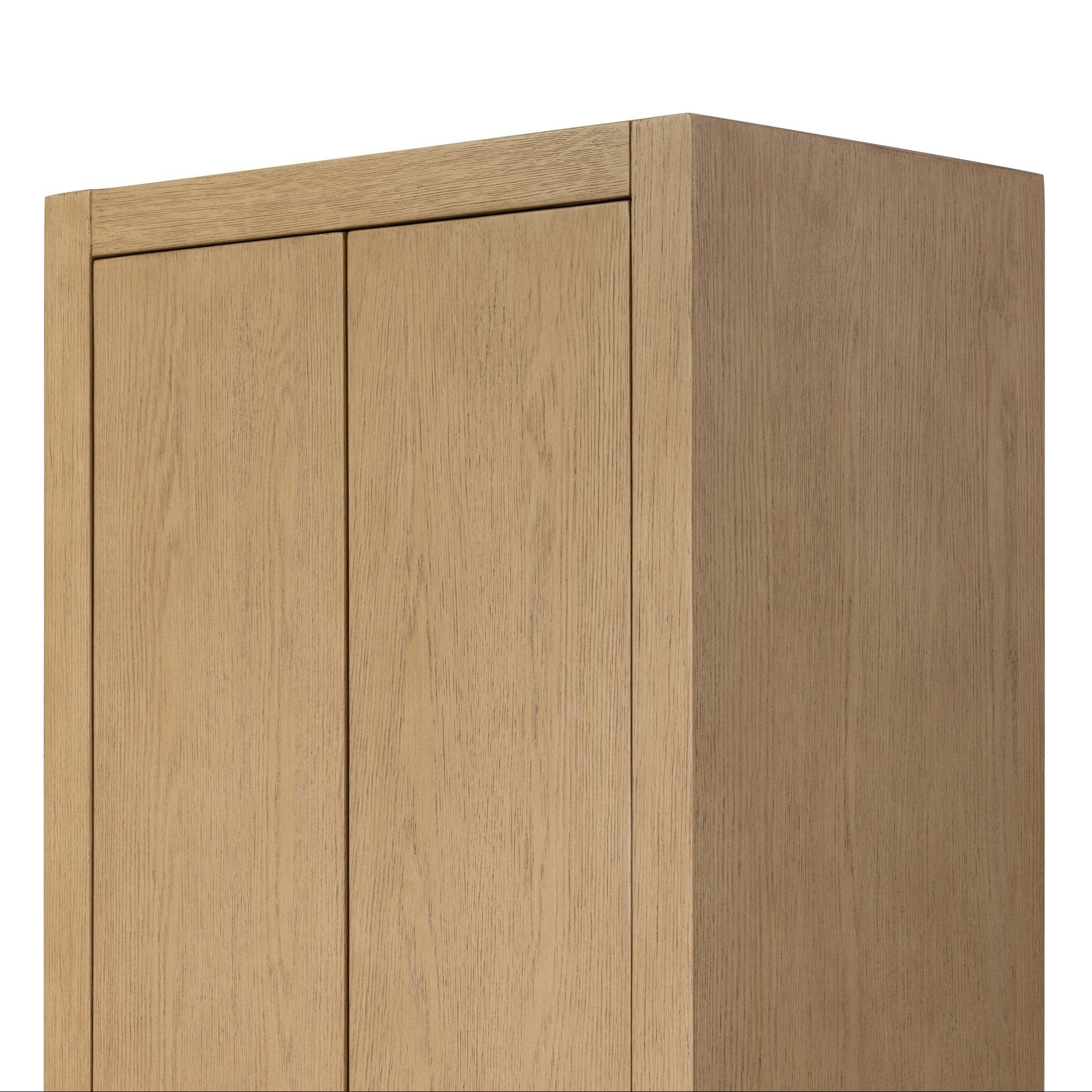 Four Hands Anthem Satin Light Wash Oak Bath Storage close-up detail