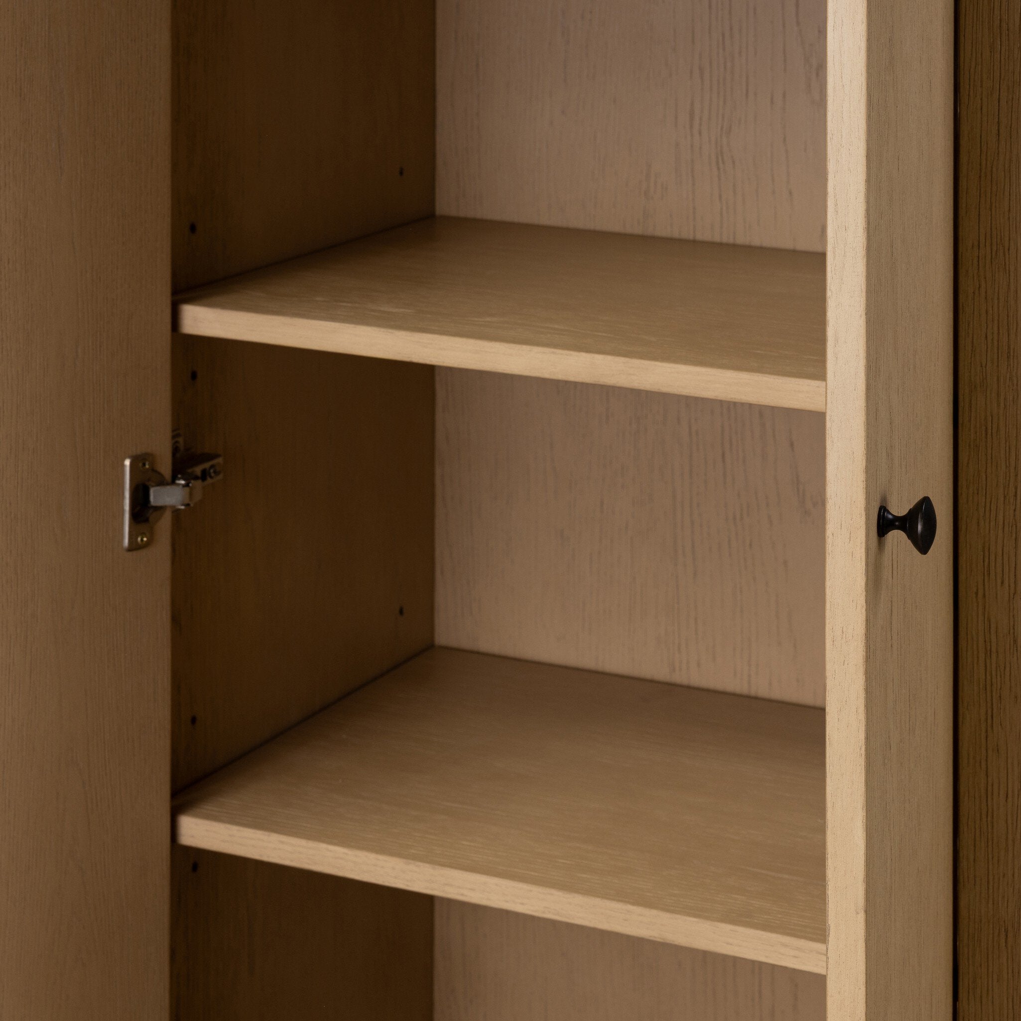 Four Hands Anthem Satin Light Wash Oak Bath Storage craftsmanship detail