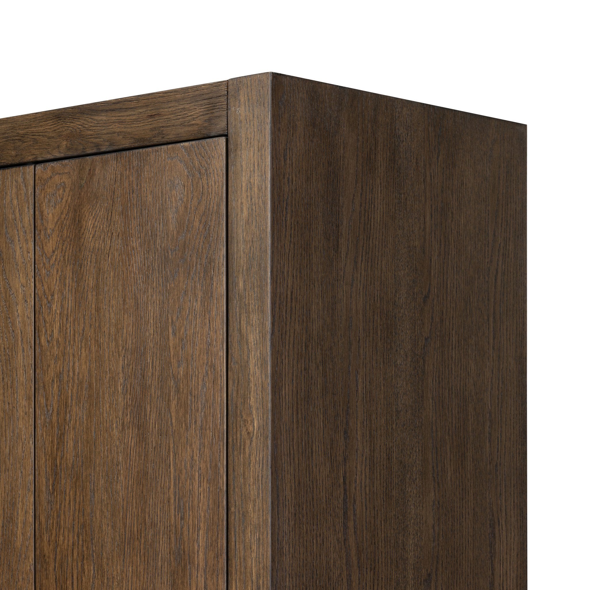 Four Hands Anthem Satin Espresso Oak Bath Storage close-up detail