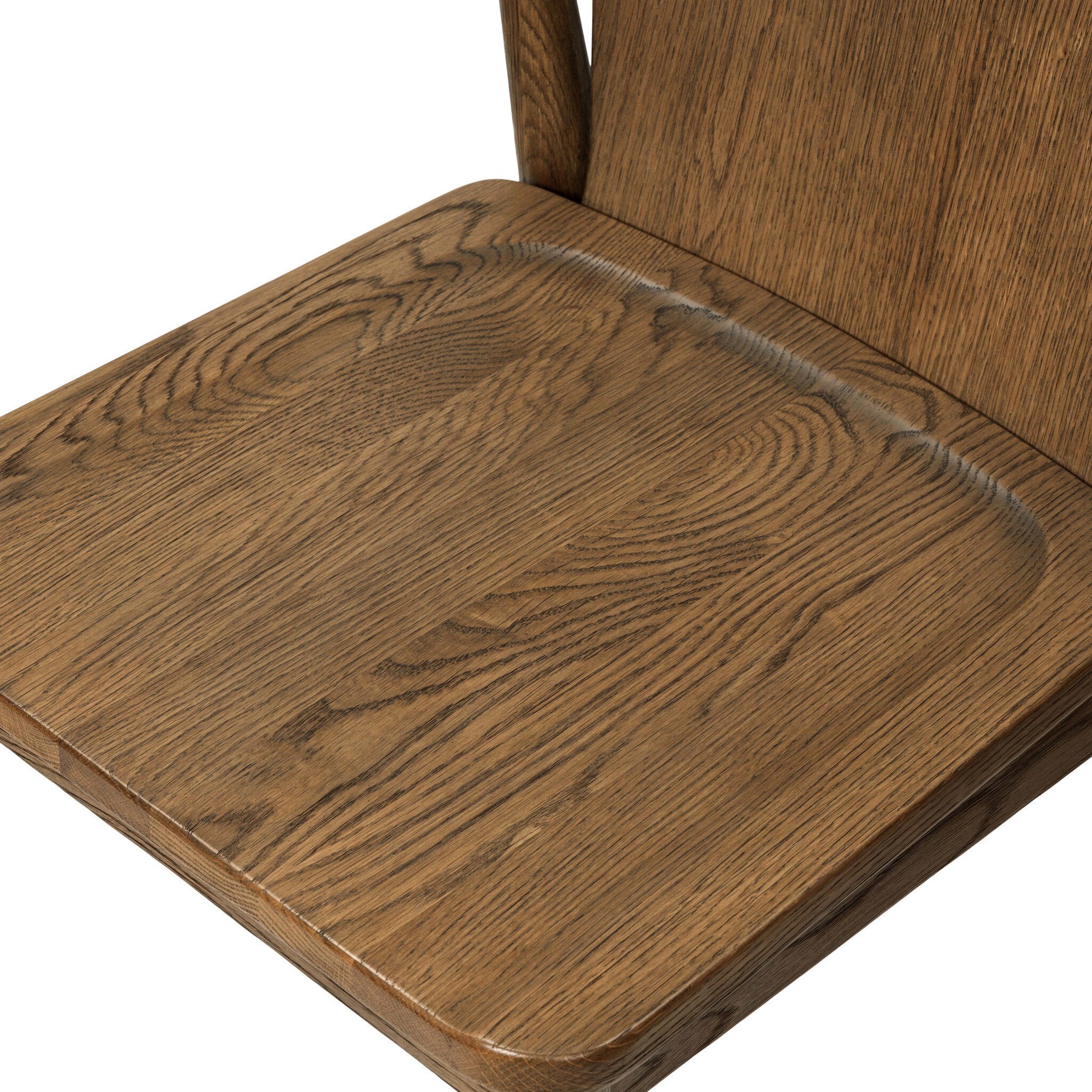 Four Hands Ankeny Amber Oak Dining Chair texture close-up