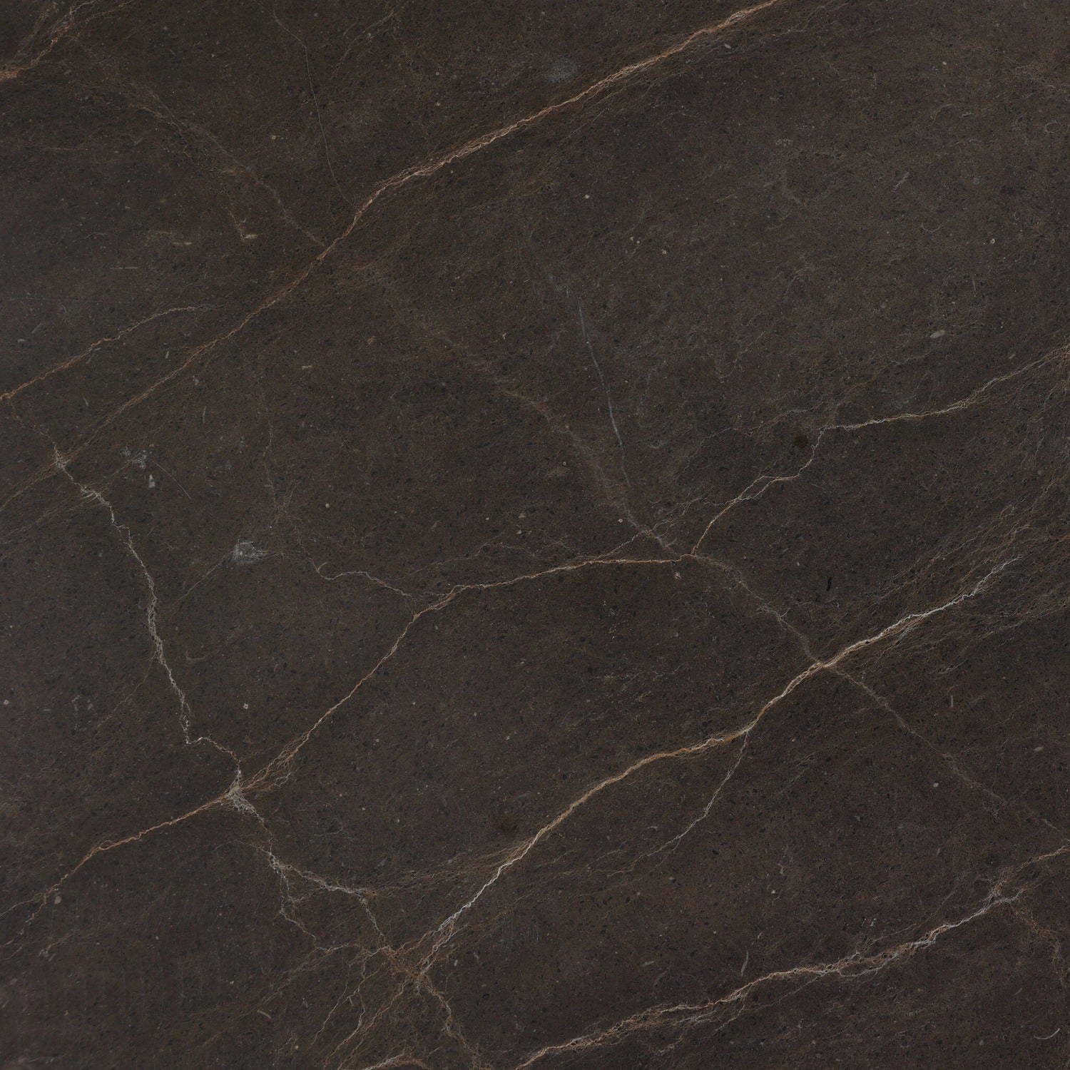 Four Hands Tovae Stained Saddle Brown Dresser with honed coffee marble top, close-up detail view 6