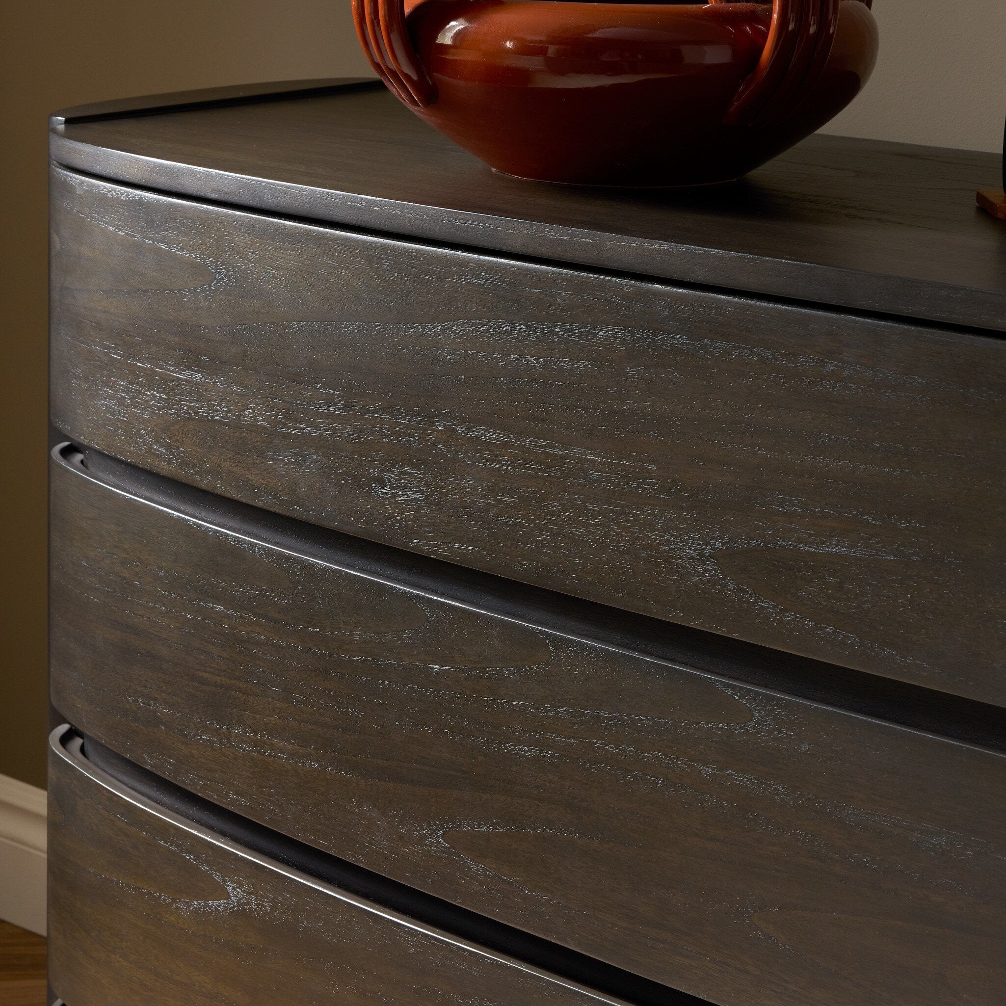 Four Hands Greer Smoked Black Sungkai 8 Drawer Dresser craftsmanship detail