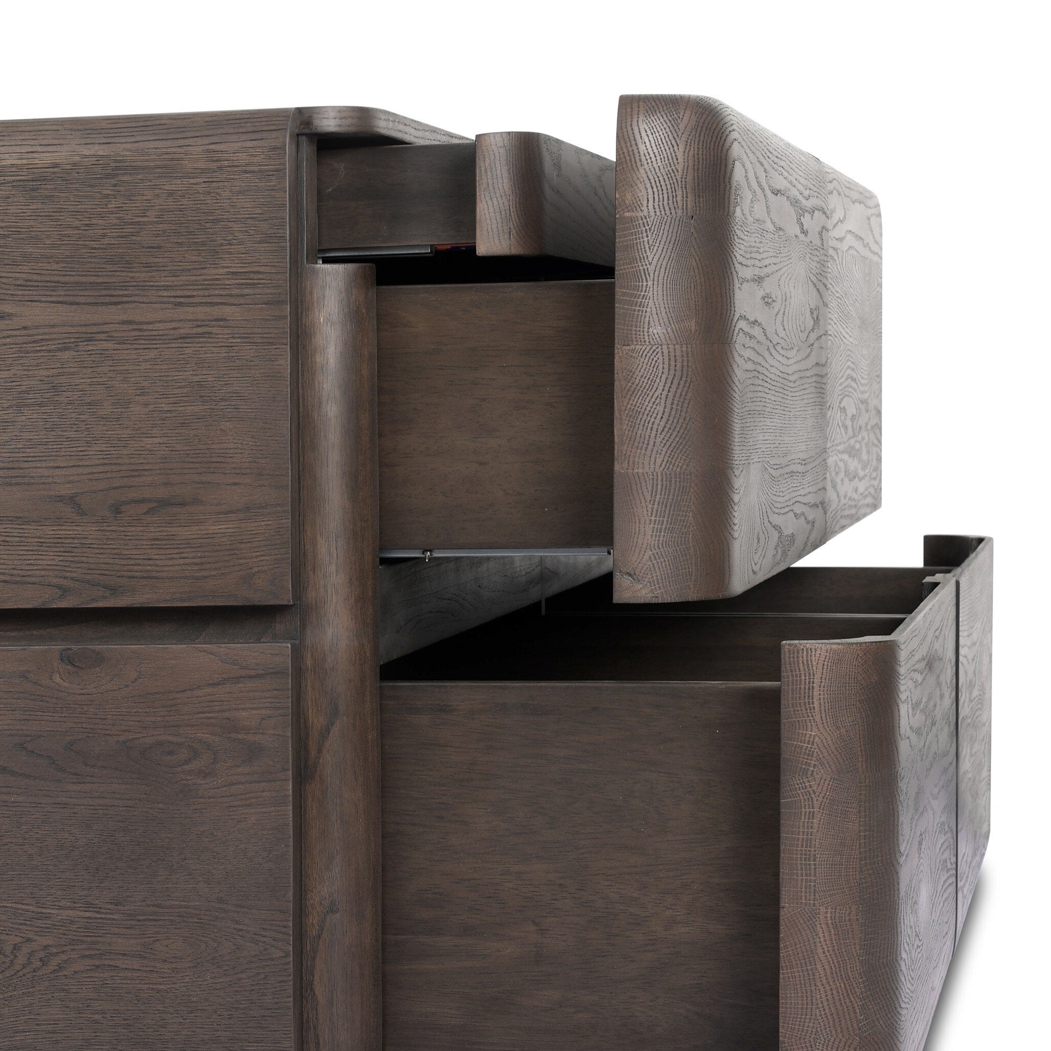 Four Hands Trona Tobacco Oak Dresser — close-up of the surface